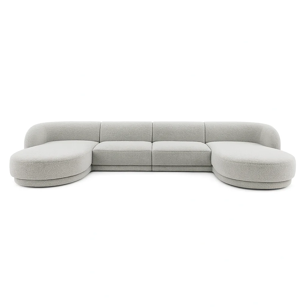 Miley 5-Sitzer Panorama-Sofa mit Bezug aus Samt oder Boucle, 330x156 cm - Image 10