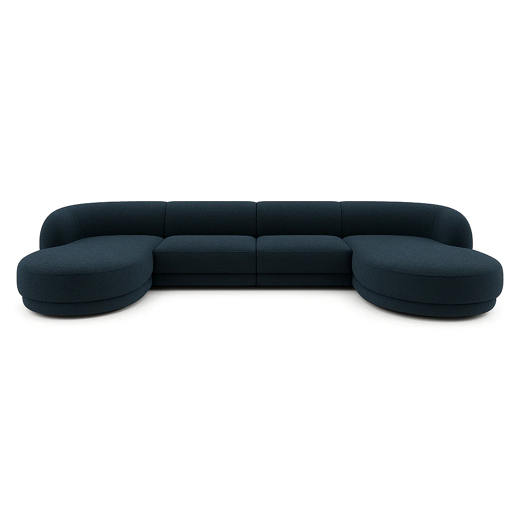 Miley 5-Sitzer Panorama-Sofa mit Bezug aus Samt oder Boucle, 330x156 cm - Image 13