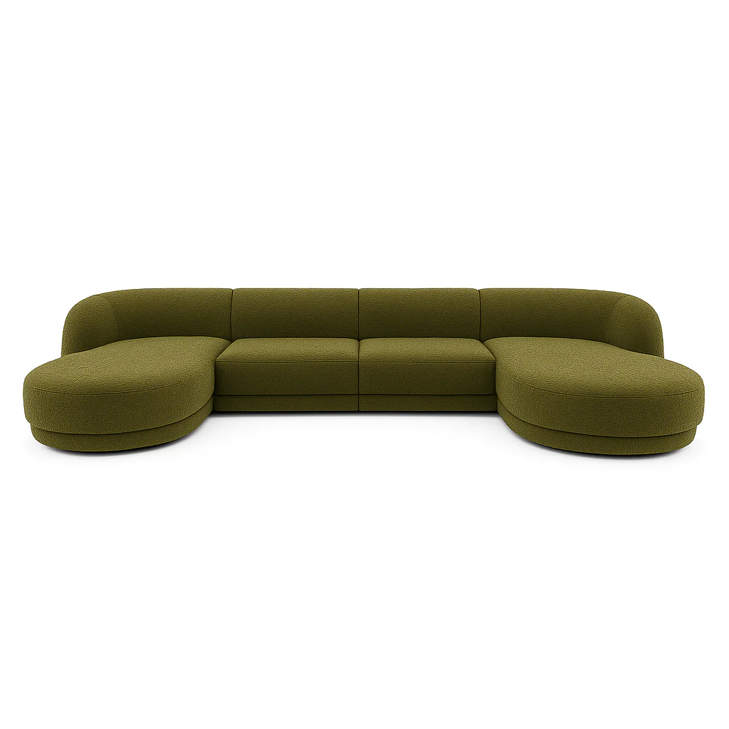 Miley 5-Sitzer Panorama-Sofa mit Bezug aus Samt oder Boucle, 330x156 cm - Image 16