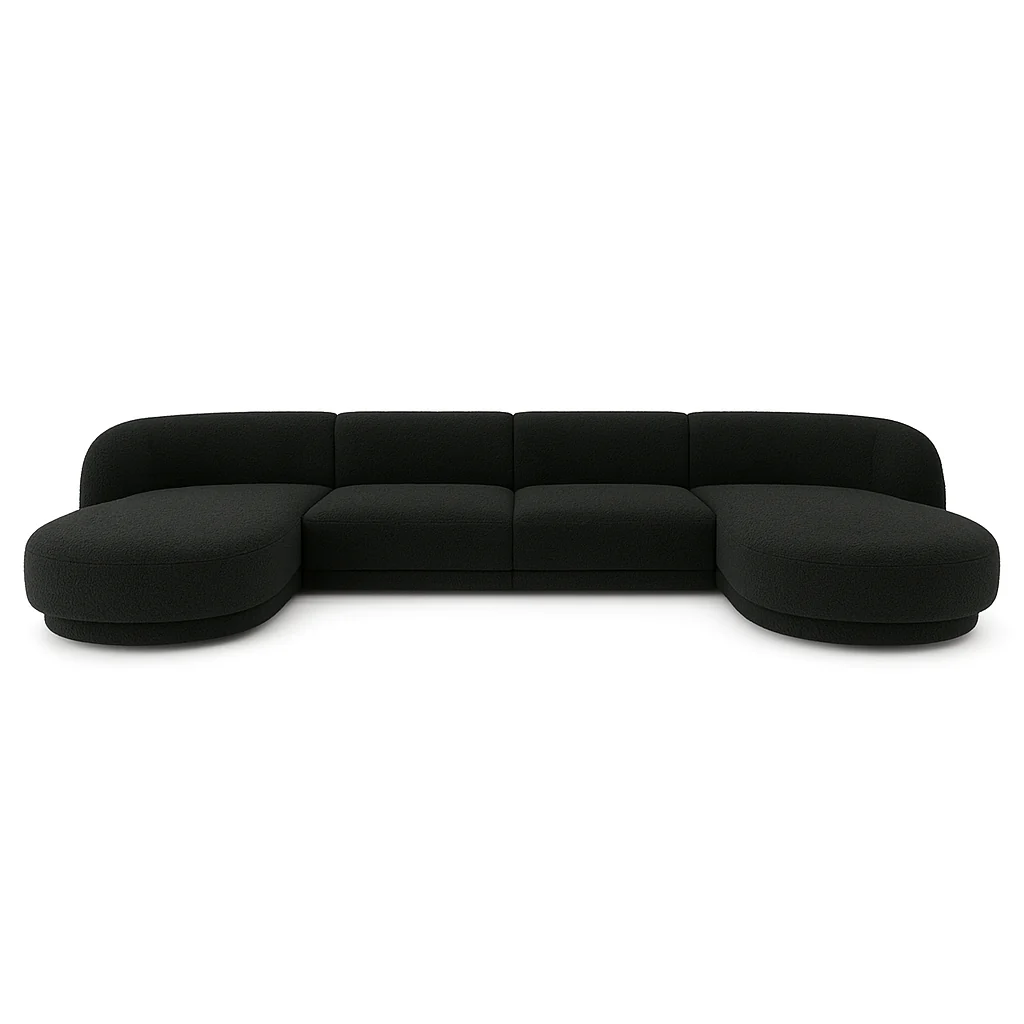 Miley 5-Sitzer Panorama-Sofa mit Bezug aus Samt oder Boucle, 330x156 cm - Image 7