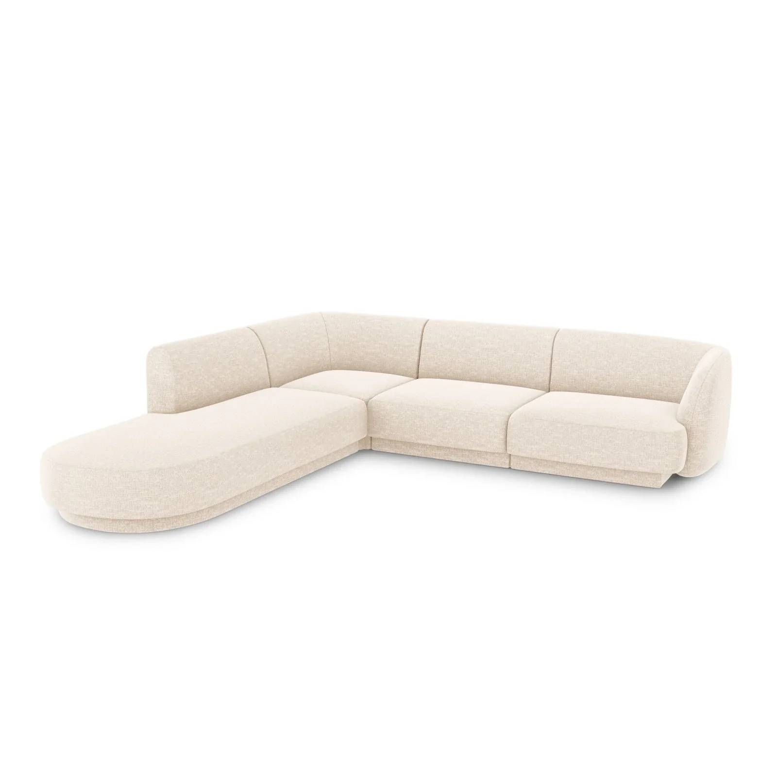 Miley 6-Sitzer Ecksofa, Chaiselongue Links, in Samt, Boucle oder Chenille, 255x248 cm - Image 3