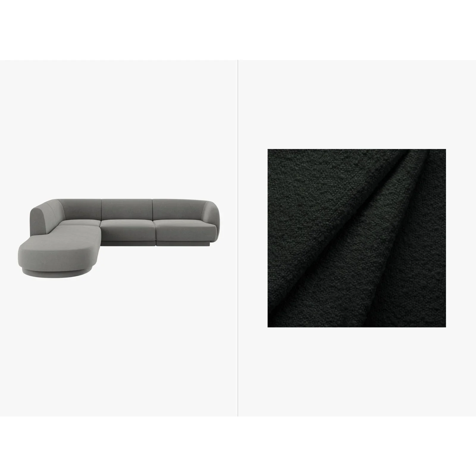 Miley 6-Sitzer Ecksofa, Chaiselongue Links, in Samt, Boucle oder Chenille, 255x248 cm - Image 73