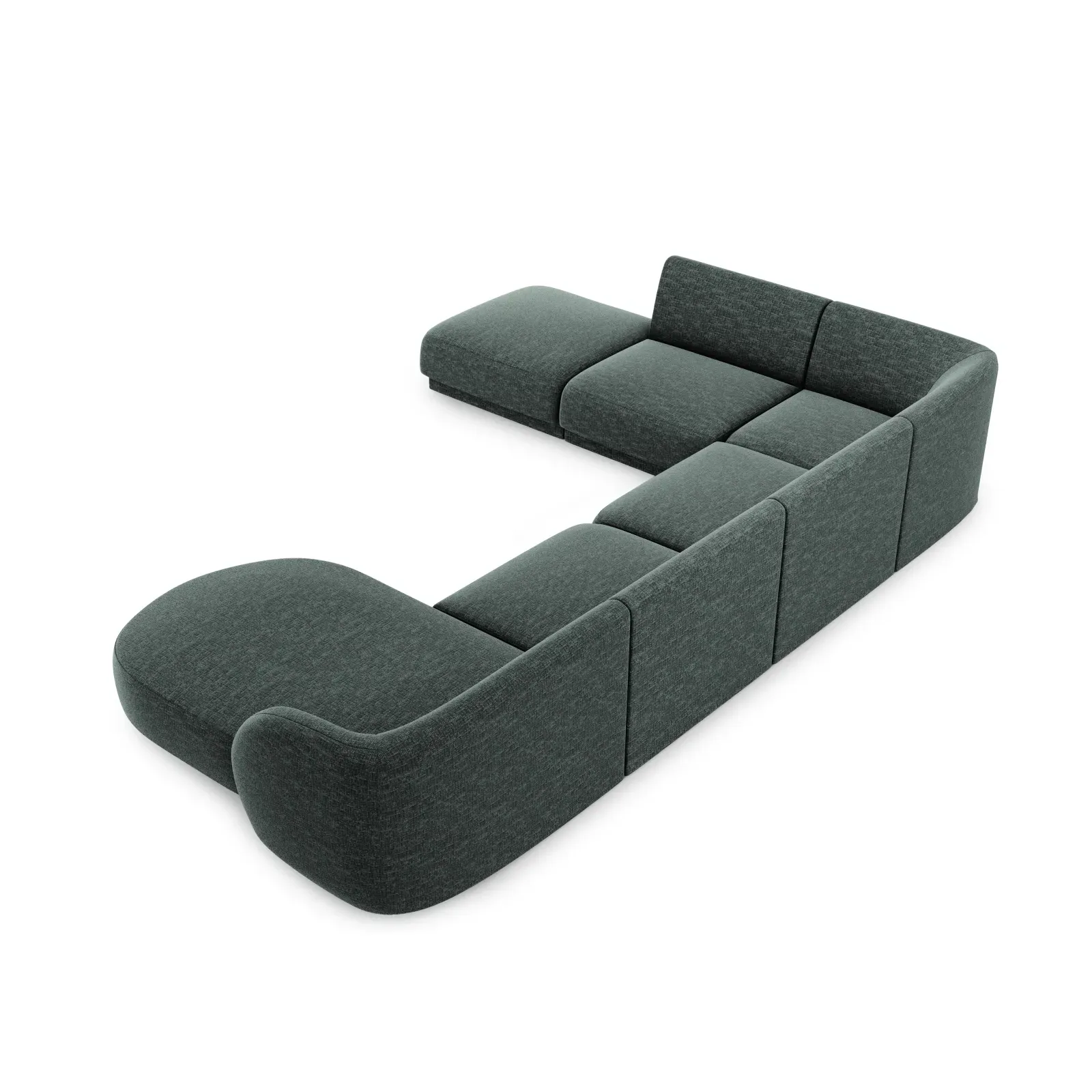Miley 6-Sitzer Panorama-Sofa Links mit Bezug aus Chenille, 330x255 cm - Image 13
