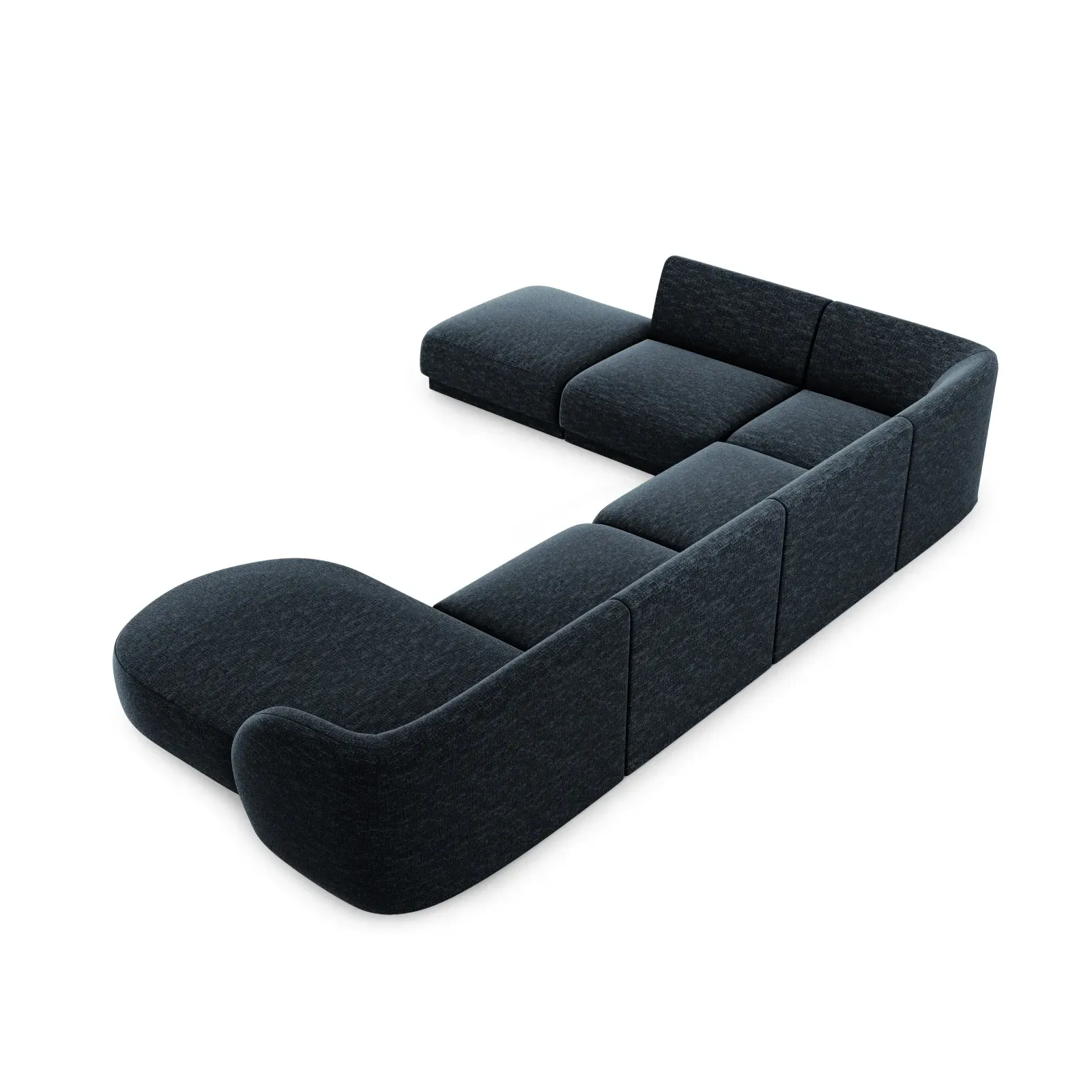 Miley 6-Sitzer Panorama-Sofa Links mit Bezug aus Chenille, 330x255 cm - Image 18