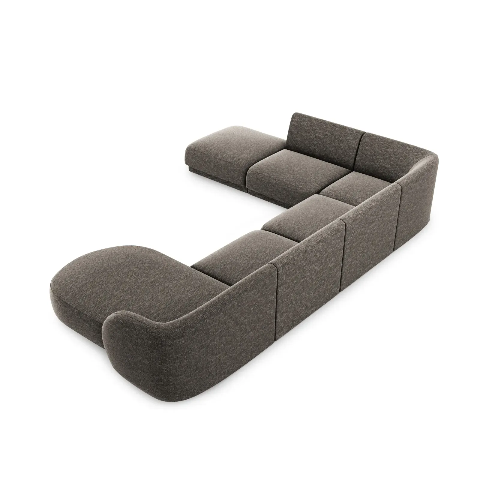 Miley 6-Sitzer Panorama-Sofa Links mit Bezug aus Chenille, 330x255 cm - Image 28