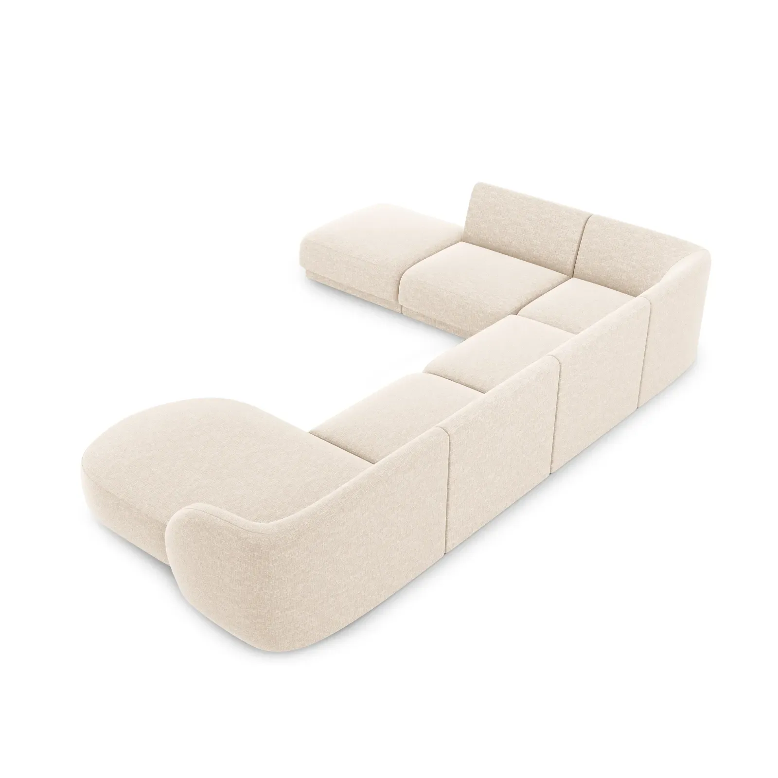 Miley 6-Sitzer Panorama-Sofa Links mit Bezug aus Chenille, 330x255 cm - Image 3