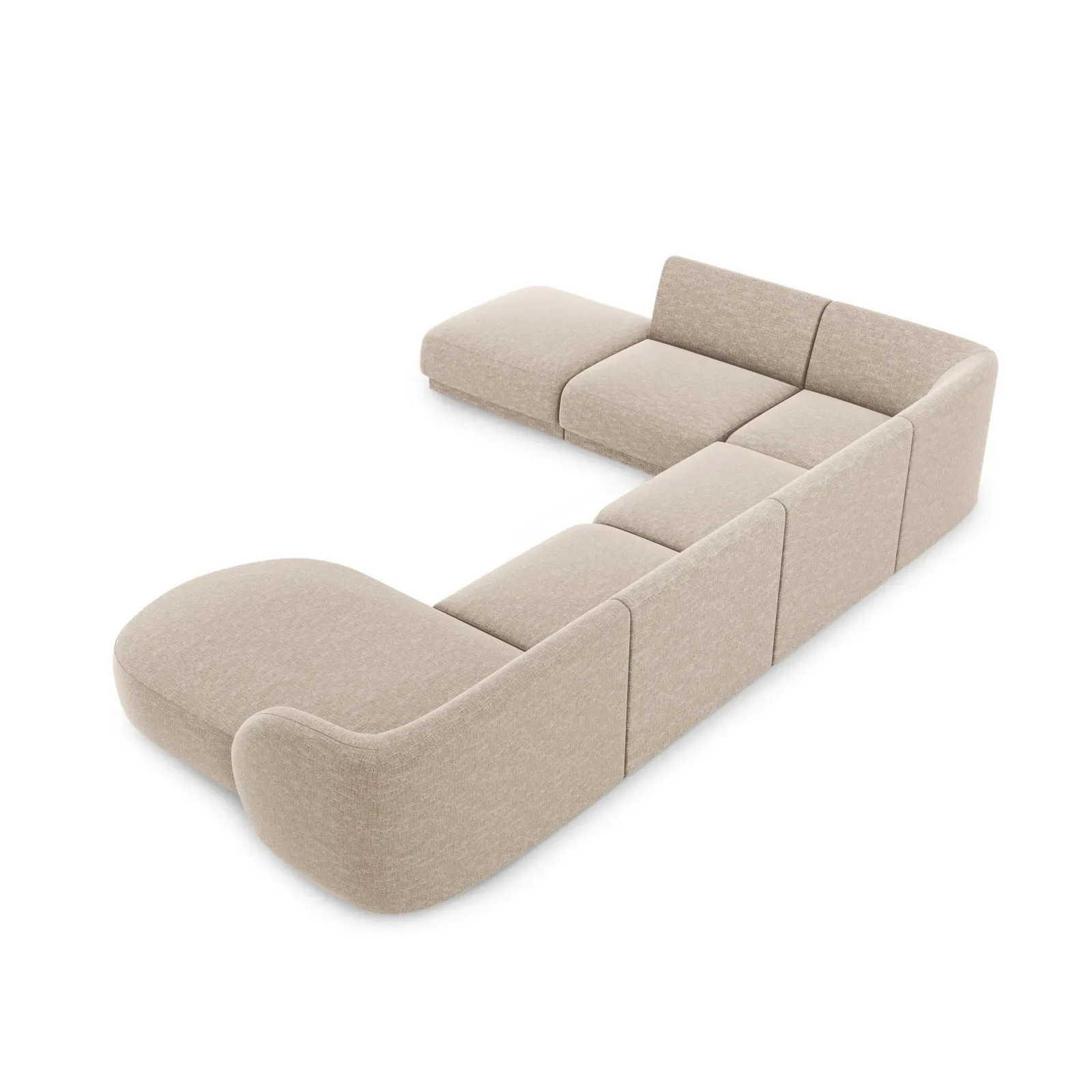 Miley 6-Sitzer Panorama-Sofa Links mit Bezug aus Chenille, 330x255 cm - Image 8