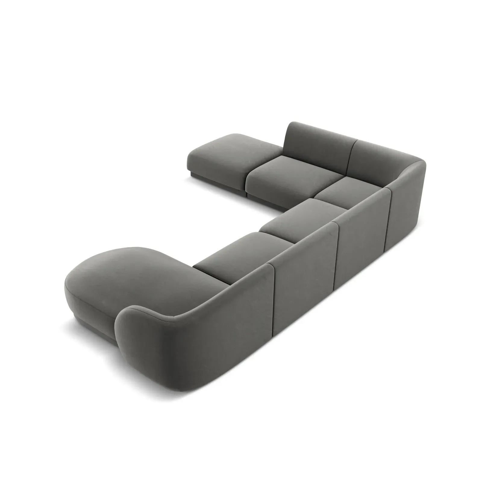 Miley 6-Sitzer Panorama-Sofa Links mit Bezug aus Samt oder Boucle, 330x255 cm - Image 34