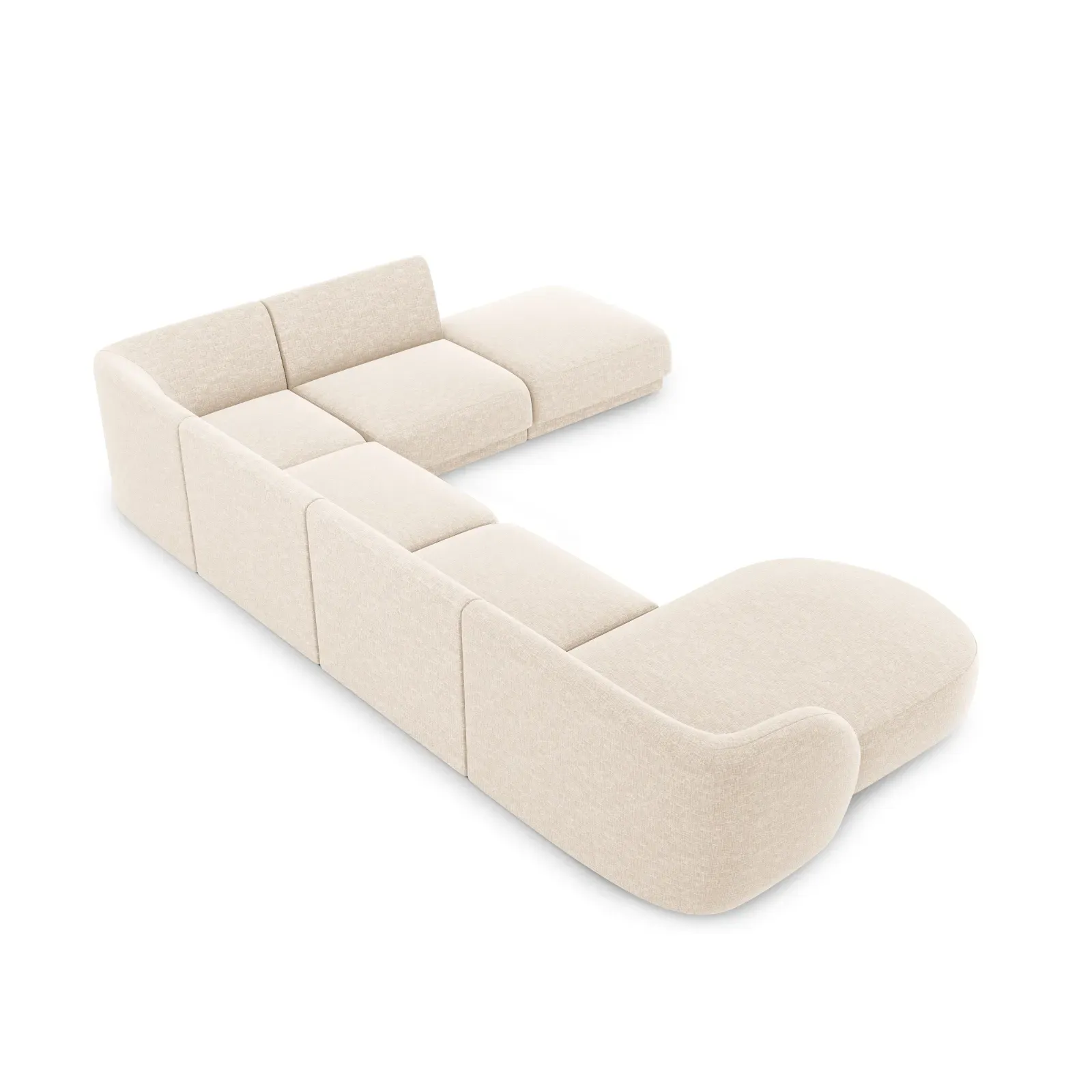 Miley 6-Sitzer Panorama-Sofa Rechts mit Bezug aus Chenille, 330x255 cm - Image 3