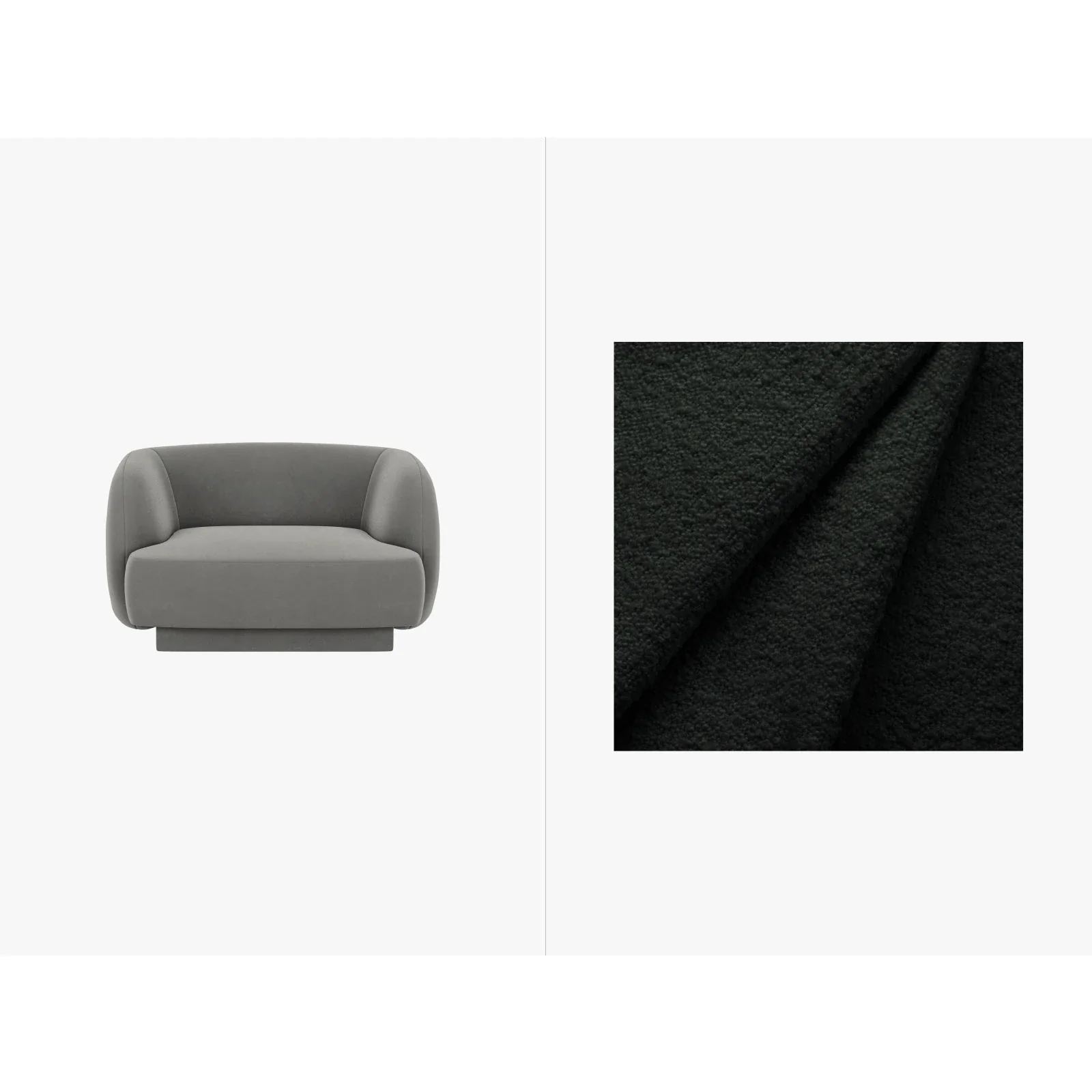 Miley Sessel mit Bezug in Samt, Boucle oder Chenille, 103x90 cm - Image 73