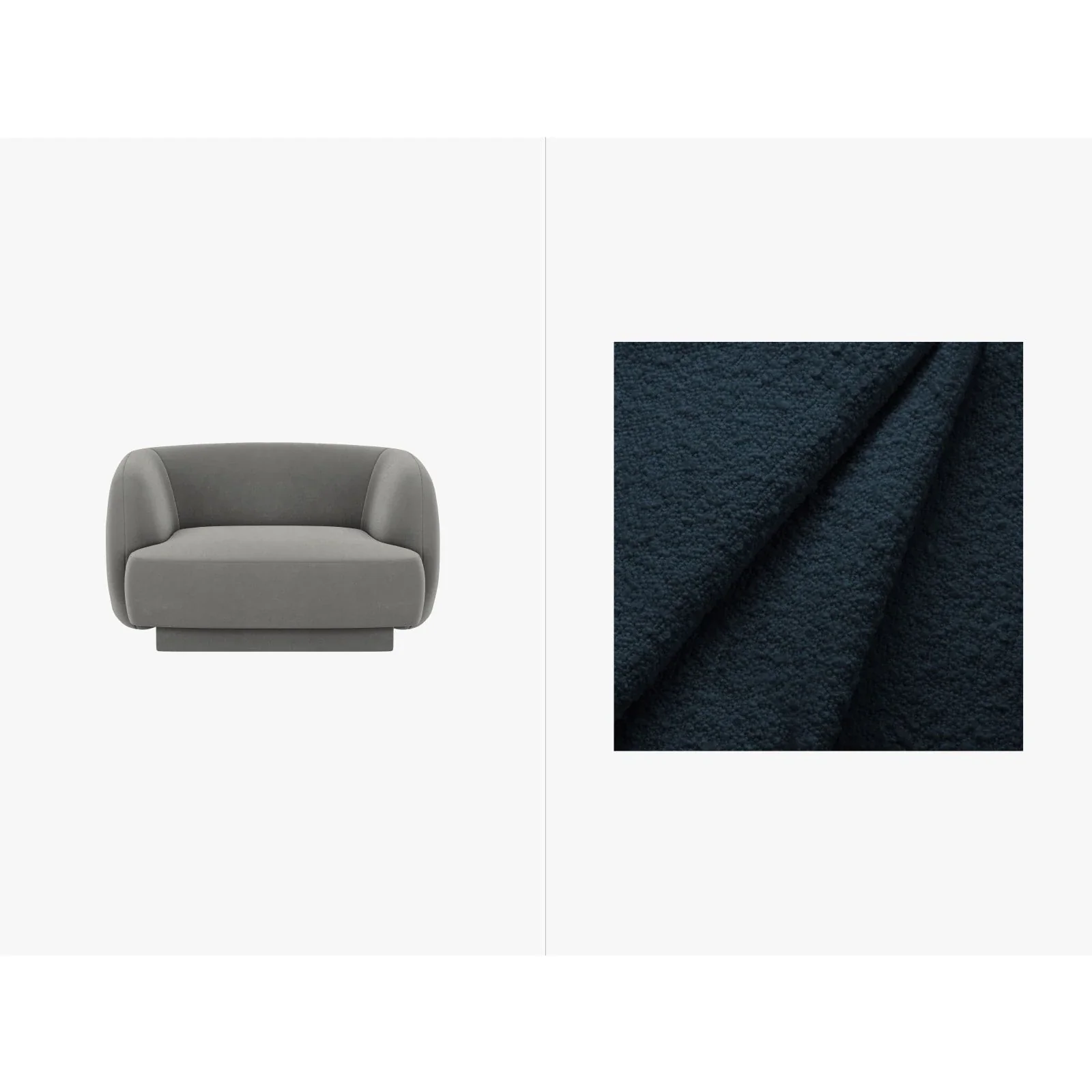 Miley Sessel mit Bezug in Samt, Boucle oder Chenille, 103x90 cm - Image 75