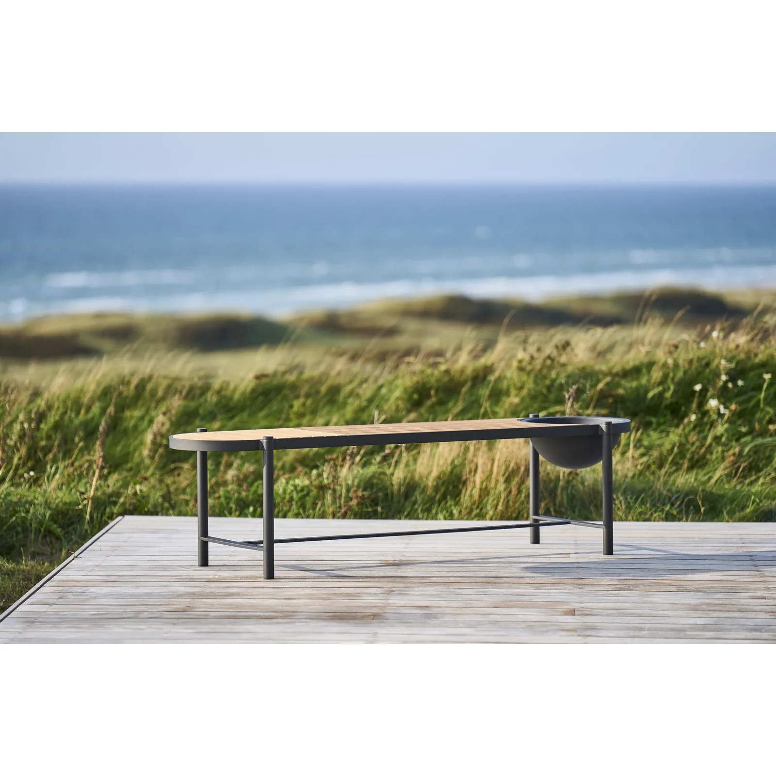 mindo 117 - Outdoor Sitzbank mit Schale aus Teak und Aluminium 180 cm - Image 3