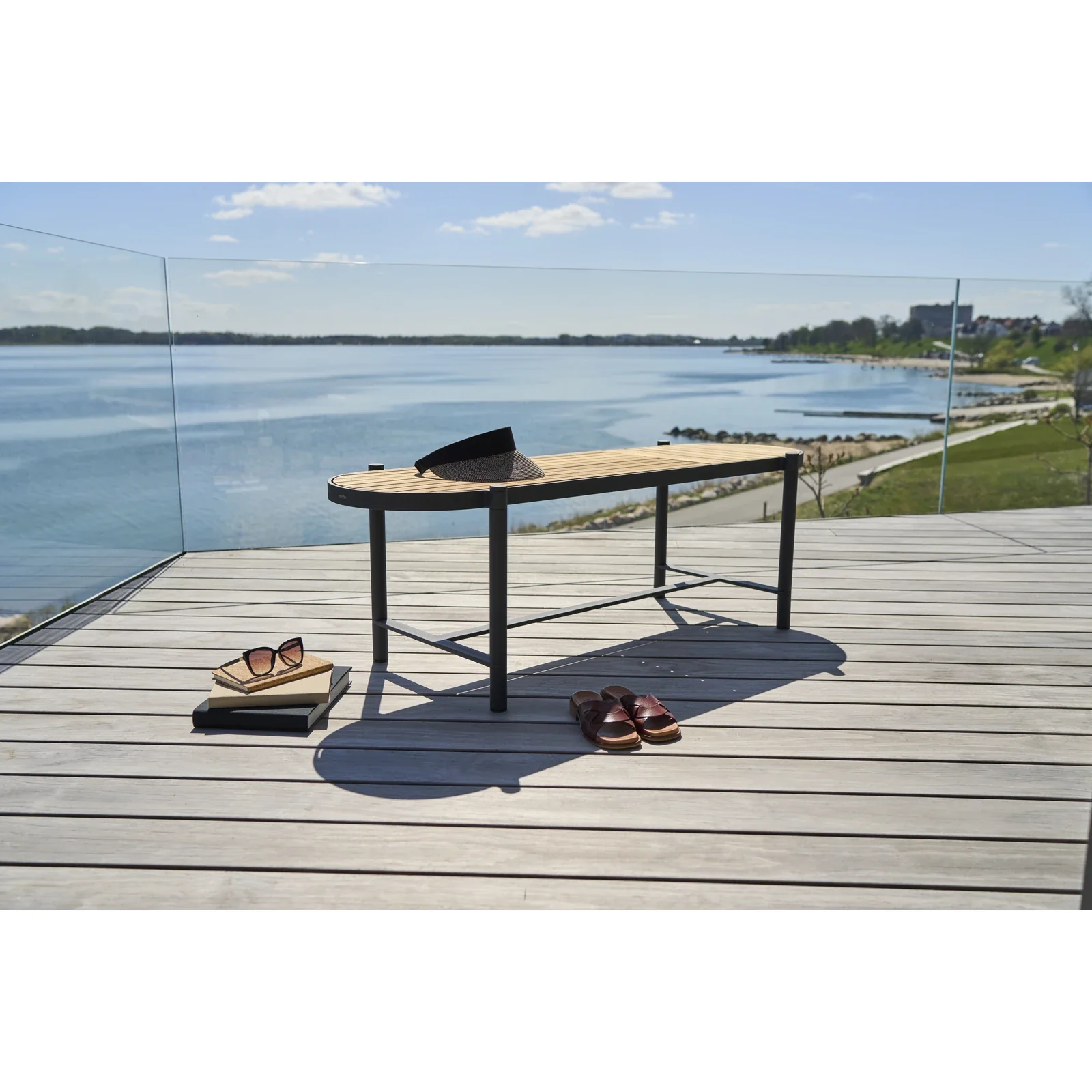 mindo 117 - Outdoor Sitzbank mit Schale aus Teak und Aluminium 180 cm - Image 4