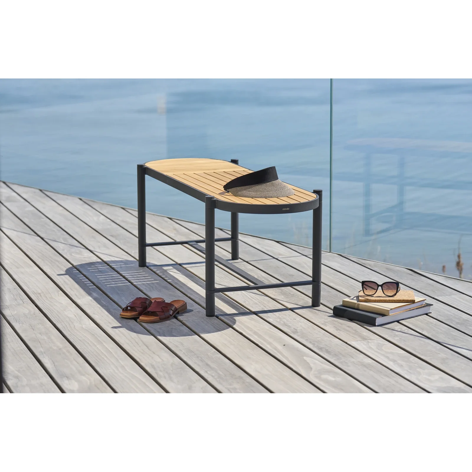 mindo 117 - Outdoor Sitzbank mit Schale aus Teak und Aluminium 180 cm - Image 5