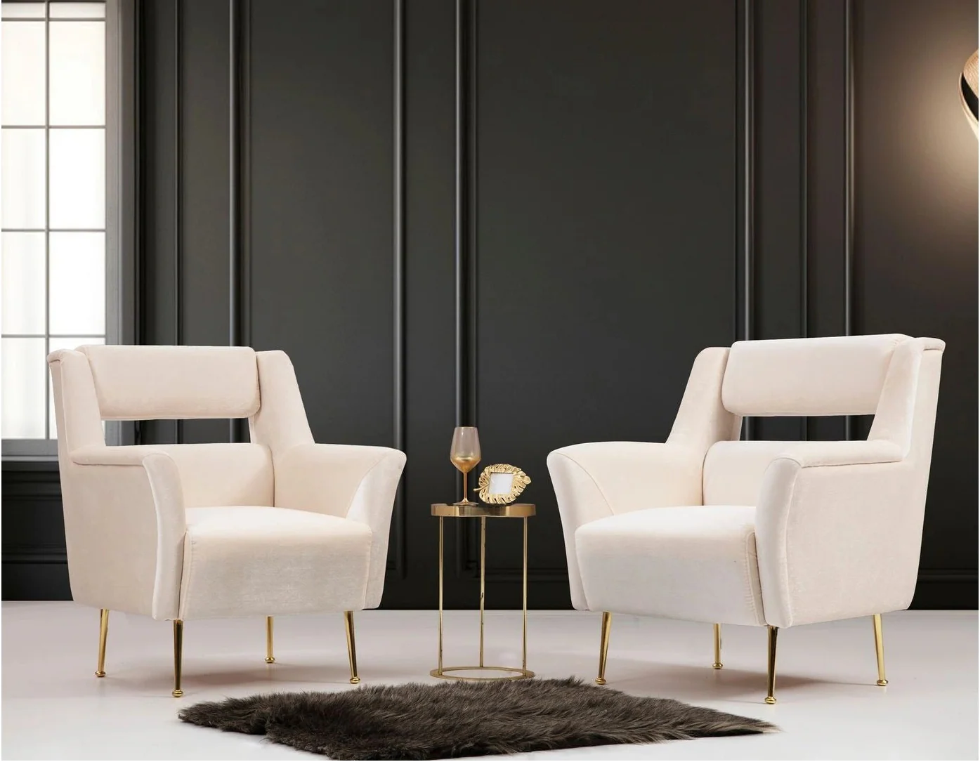 Mira Sessel in Creme, 93x79 cm - Image 2