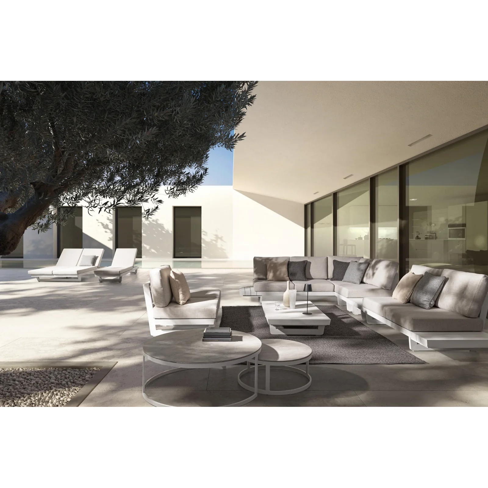 Modularer Garten Couchtisch Weiß WH20 Infinity - Image 3
