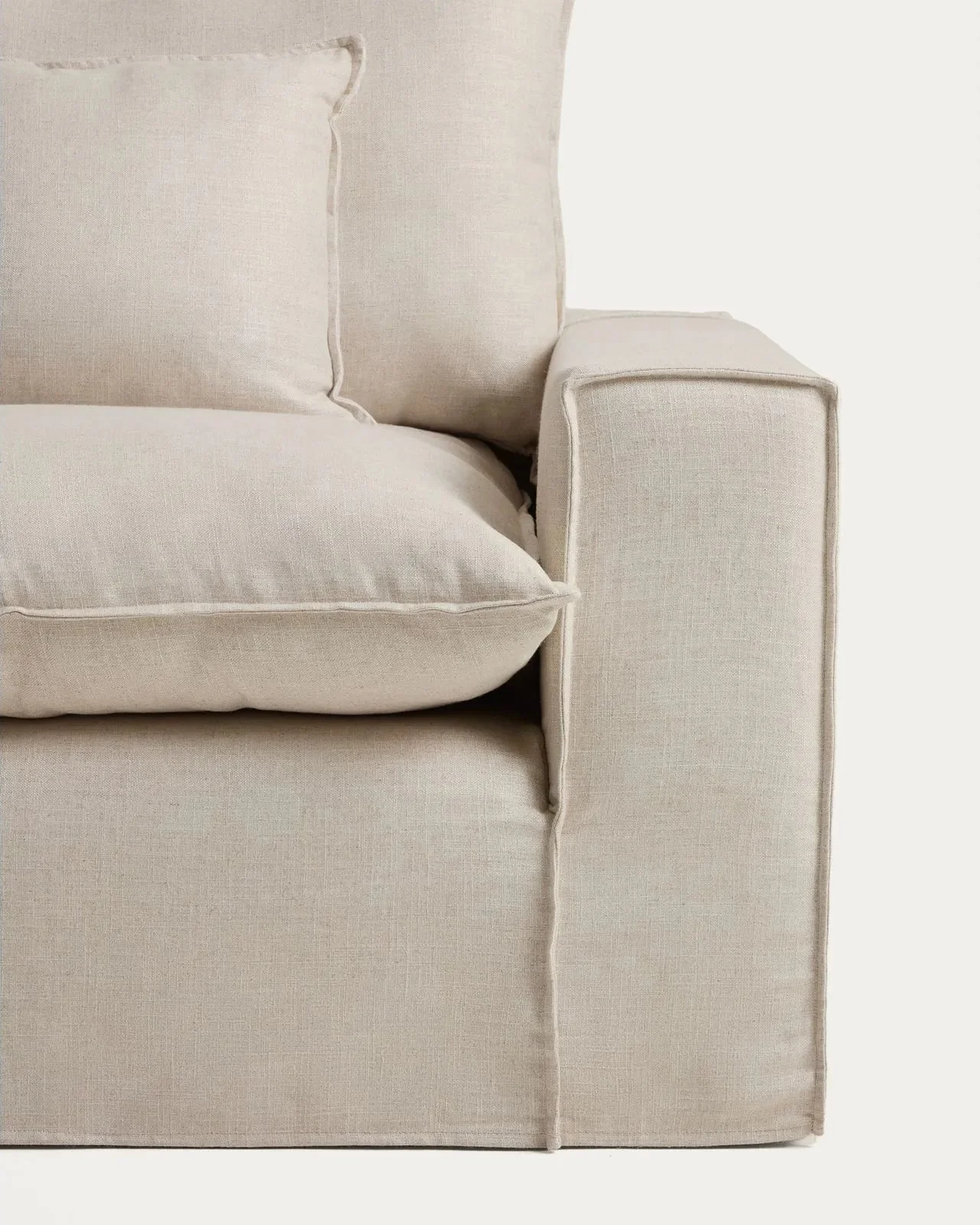 Modulares 4-Sitzer-Ecksofa Anarela, Linke Seite, mit abnehmbarem Bezug aus Leinen und Viskose, 287 x 307 cm, FSC Mix Credit - Image 2