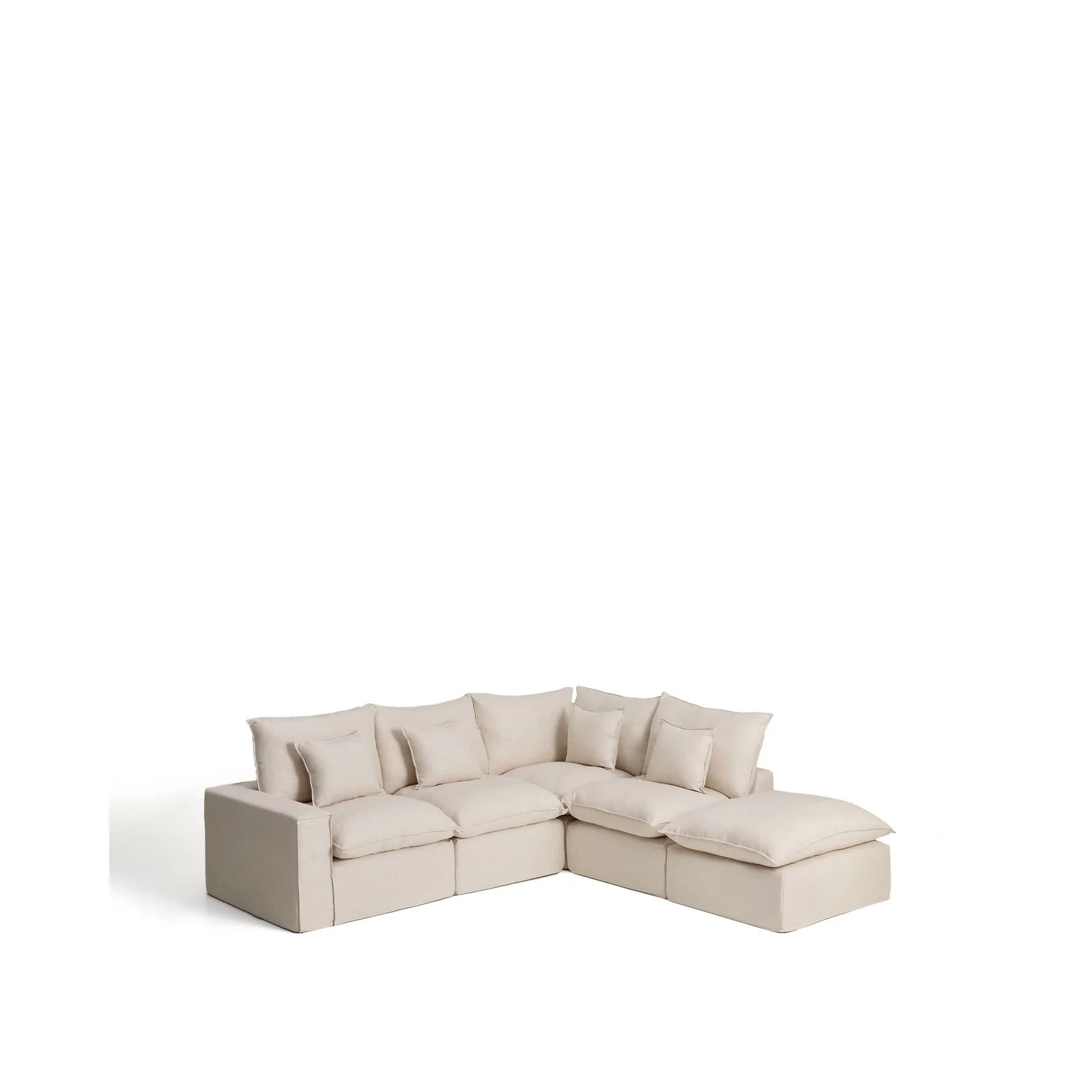 Modulares 4-Sitzer-Ecksofa Anarela, Rechte Seite, mit abnehmbarem Bezug aus Leinen und Viskose, 307 x 287 cm, FSC Mix Credit - Image 8