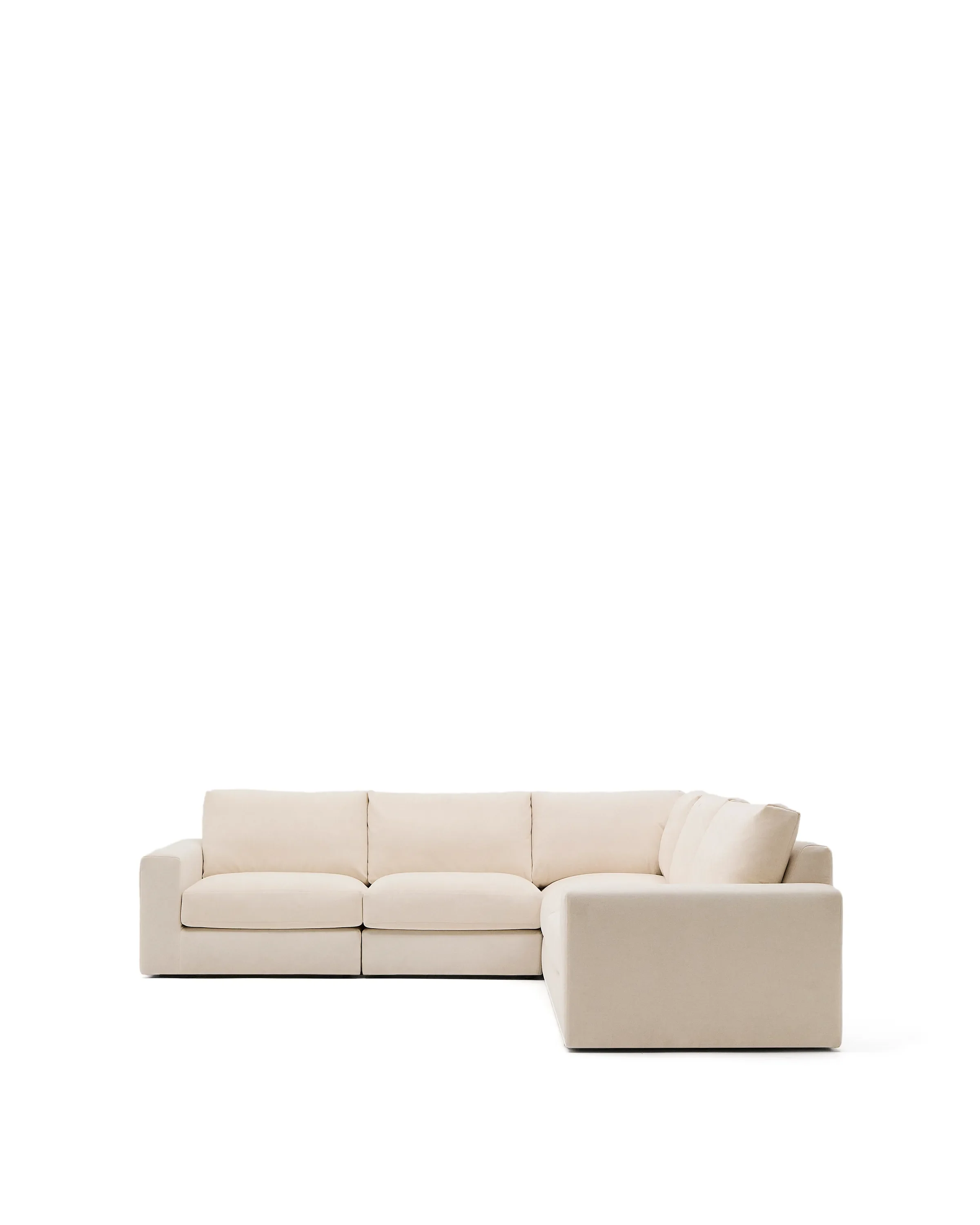 Modulares 5-Sitzer-Ecksofa Alea mit Bezug aus Chenille in Ecru, 310 x 310 cm - Image 6