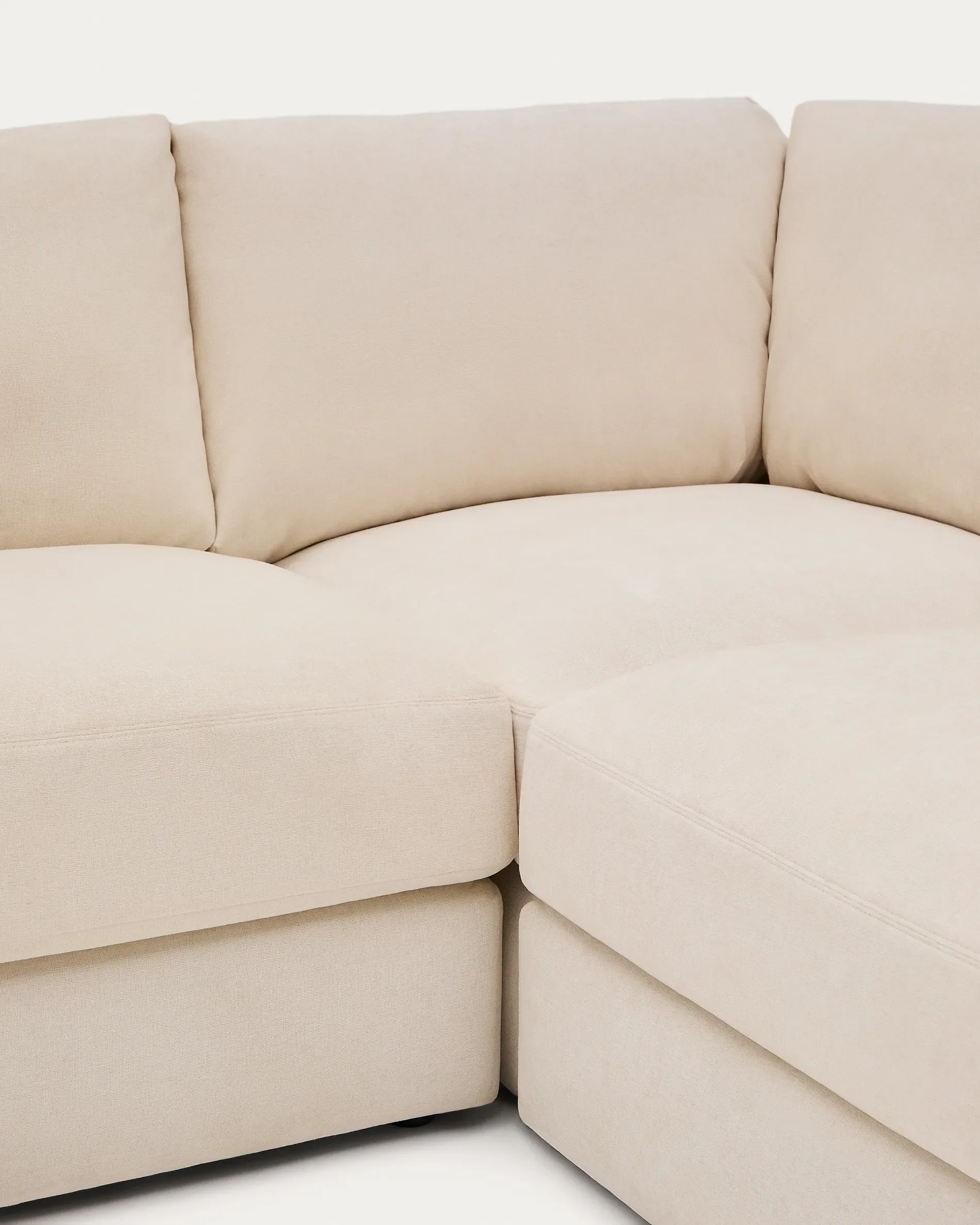 Modulares 5-Sitzer-Ecksofa Alea mit Bezug aus Chenille in Ecru, 310 x 310 cm - Image 8