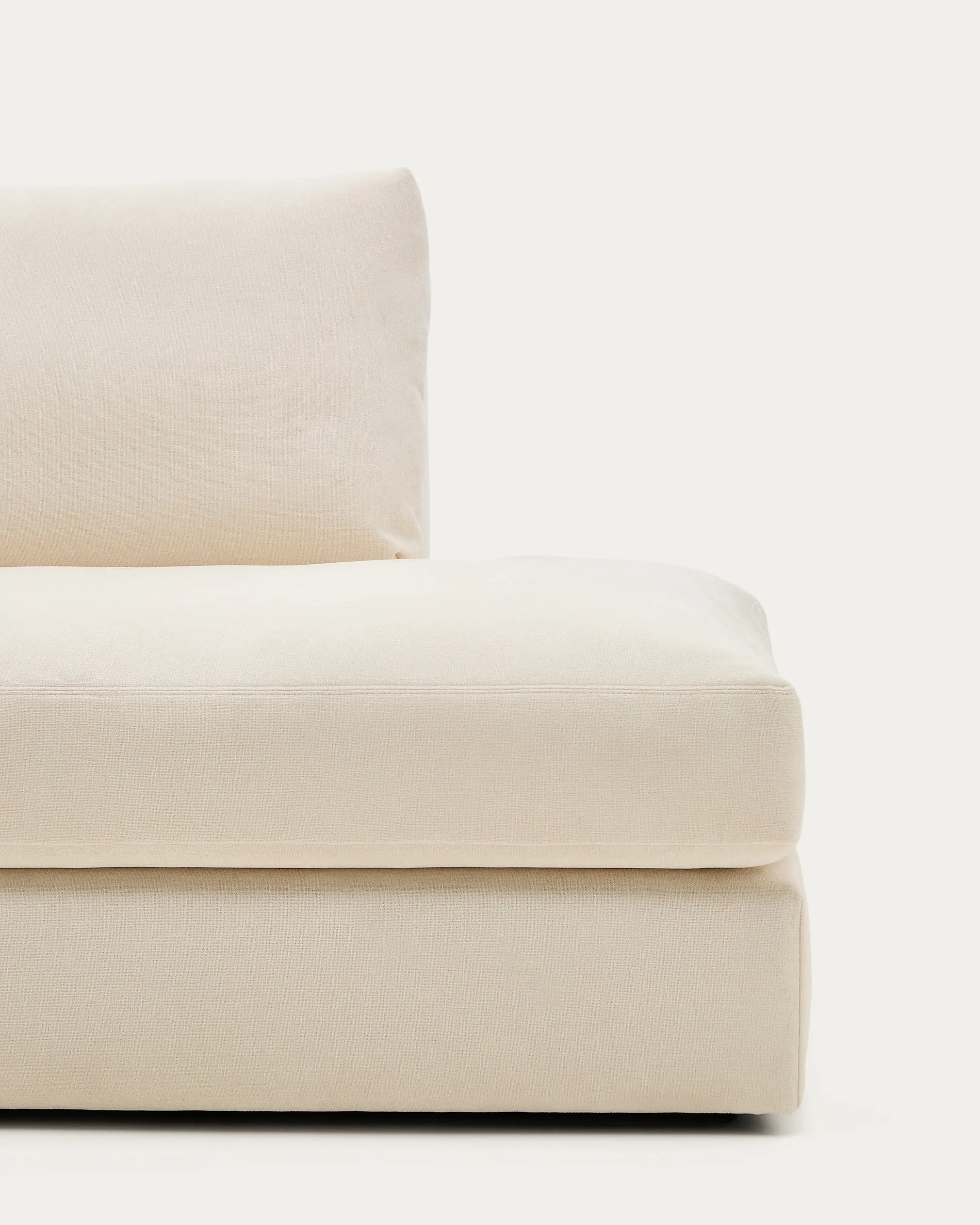 Modulares Sofa Alea für 5 Personen mit abnehmbarem Bezug aus Chenille mit Chaiselongue links in Ecru, 340 cm - Image 9