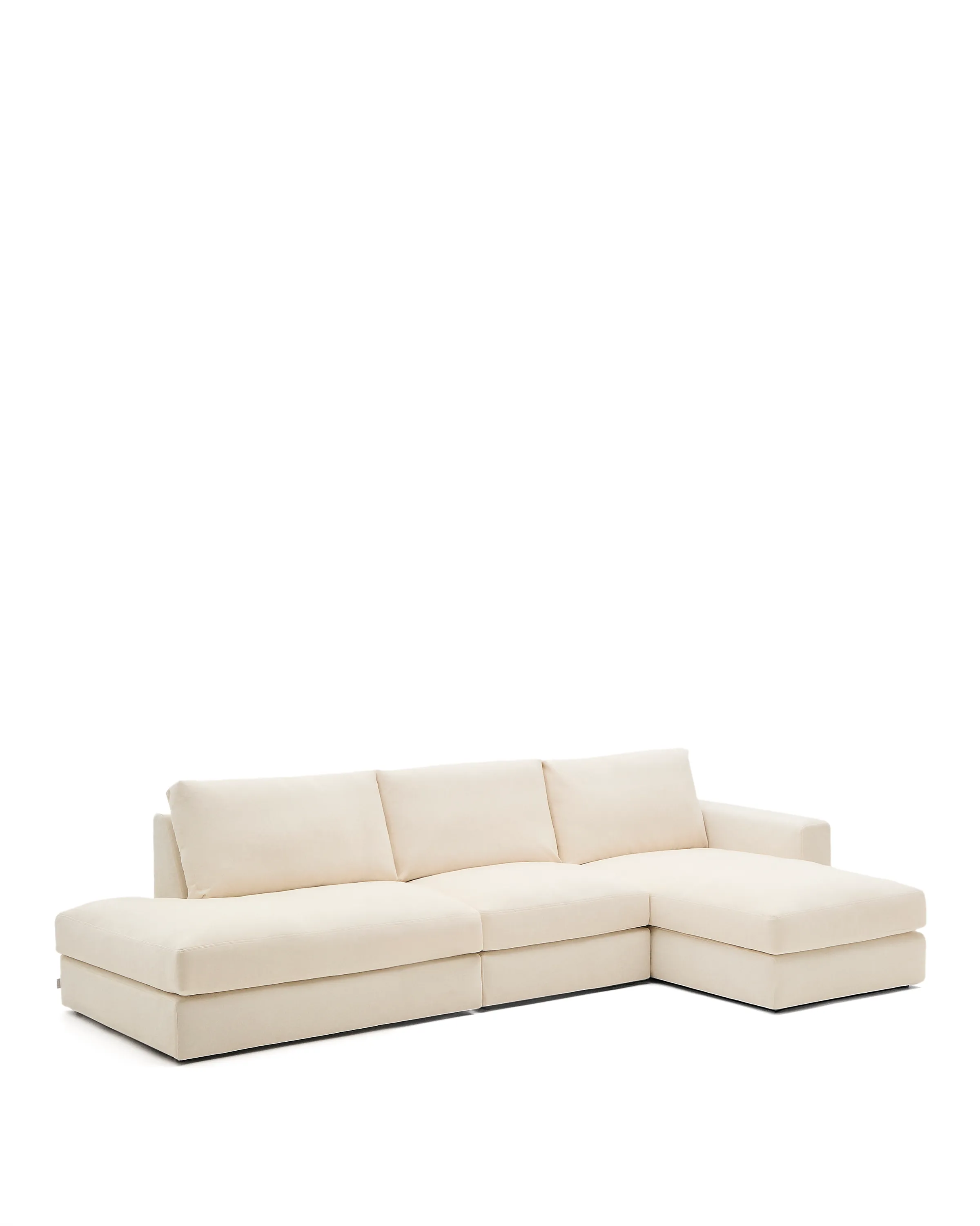Modulares Sofa Alea für 5 Personen mit abnehmbarem Bezug aus Chenille mit Chaiselongue rechts in Ecru, 340 cm - Image 7