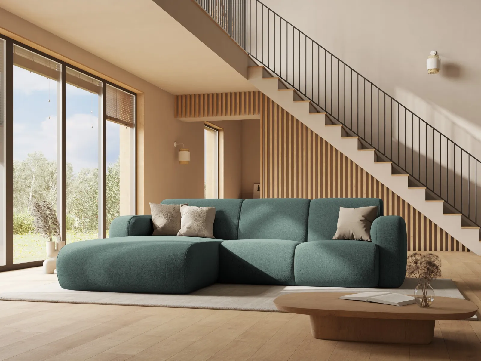 Molino 4-Sitzer Ecksofa Rechts, mit Bezug aus Chenille oder Boucle, 250x170 cm - Image 83