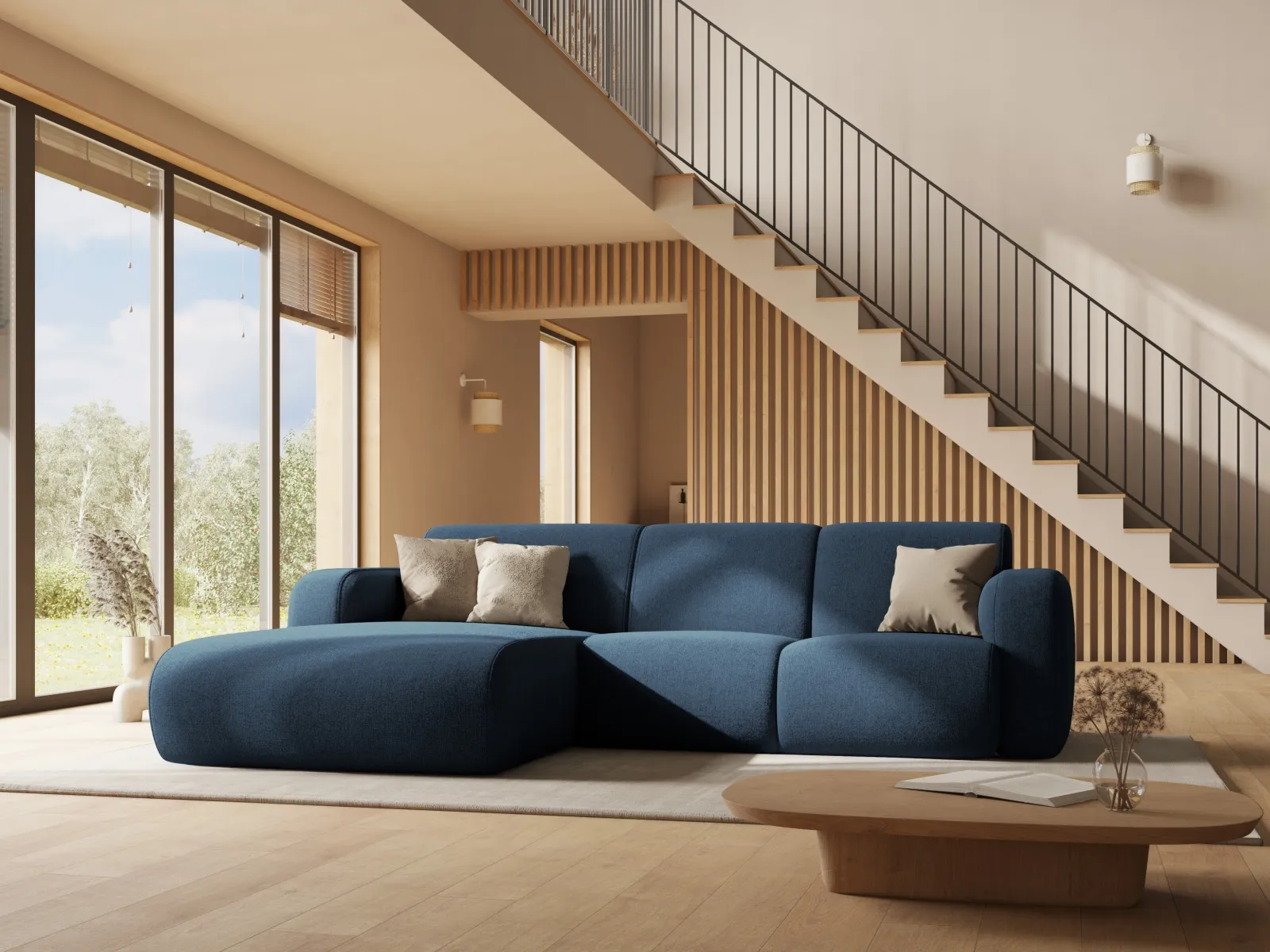 Molino 4-Sitzer Ecksofa Rechts, mit Bezug aus Chenille oder Boucle, 250x170 cm - Image 89