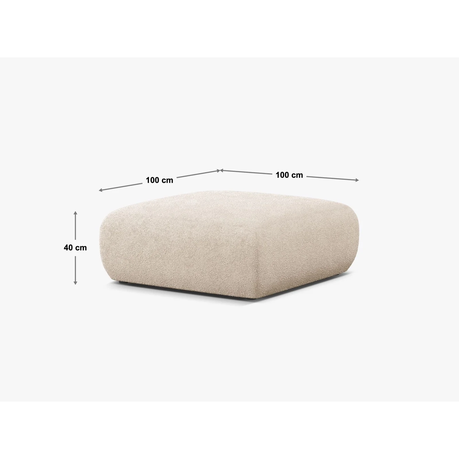 Molino Pouf aus Samt, Boucle oder Chenille, 100x100 cm - Image 90