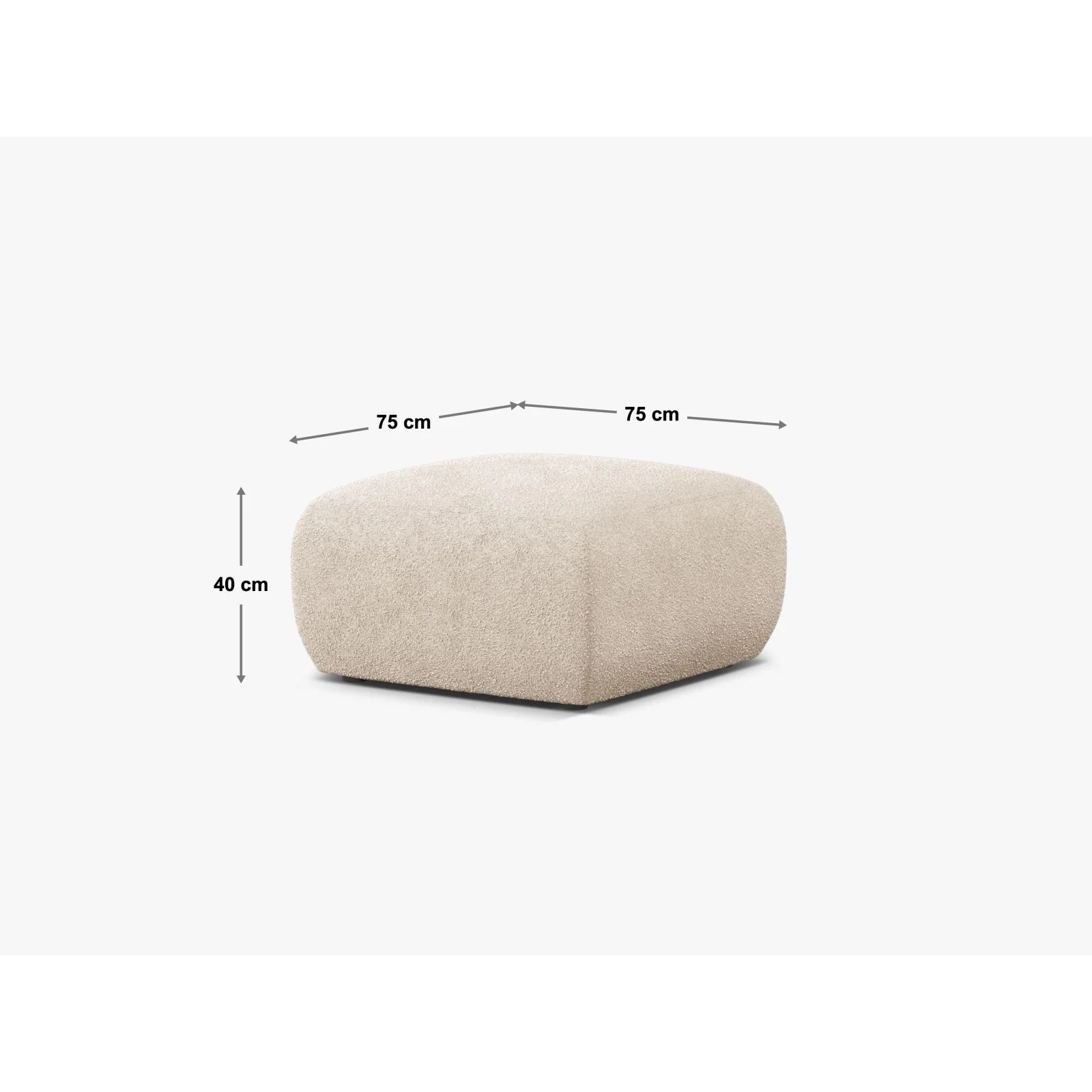 Molino Pouf aus Samt, Boucle oder Chenille, 75x75 cm - Image 115