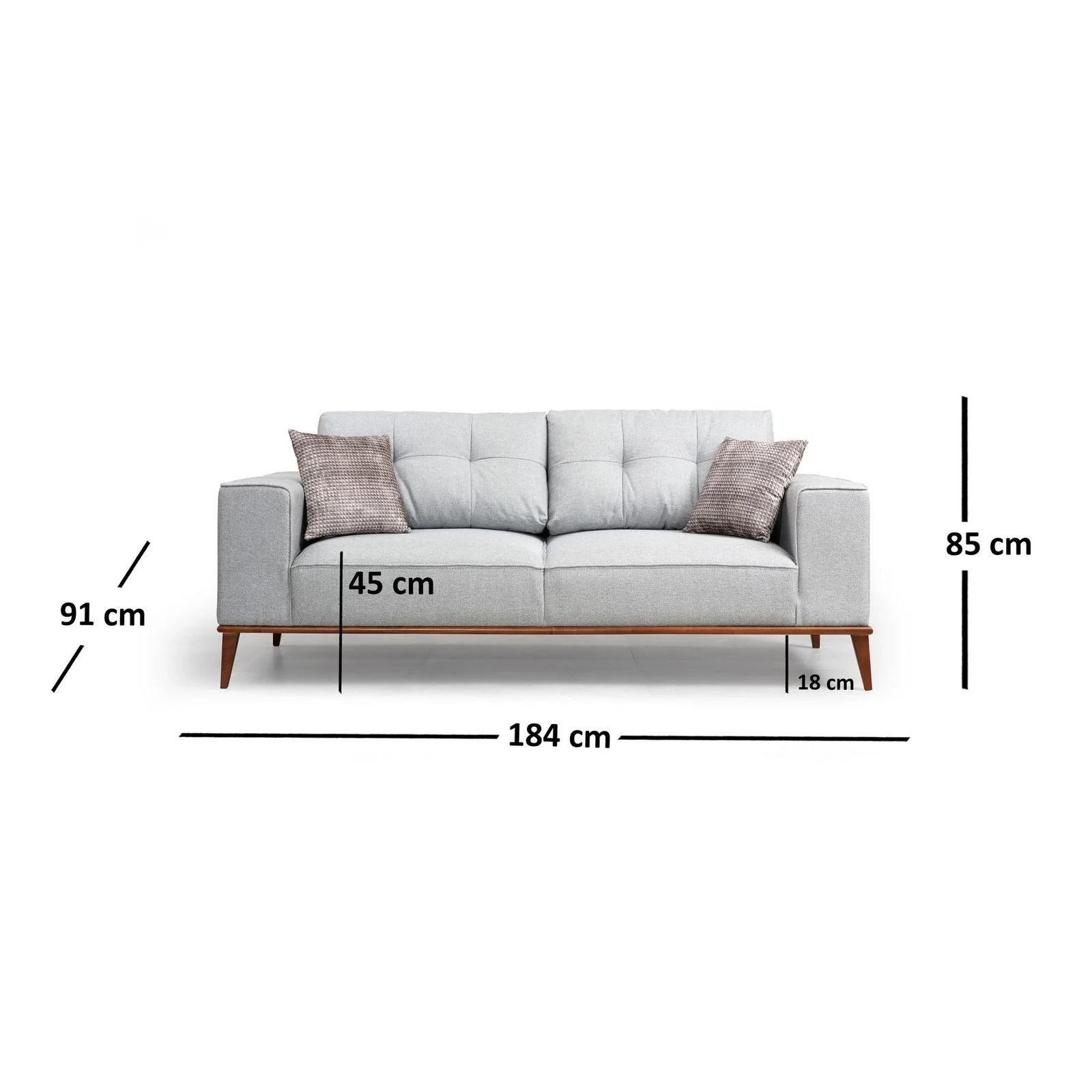 Montana 2-Sitzer Schlafsofa in Grau, 184x91 cm - Image 3