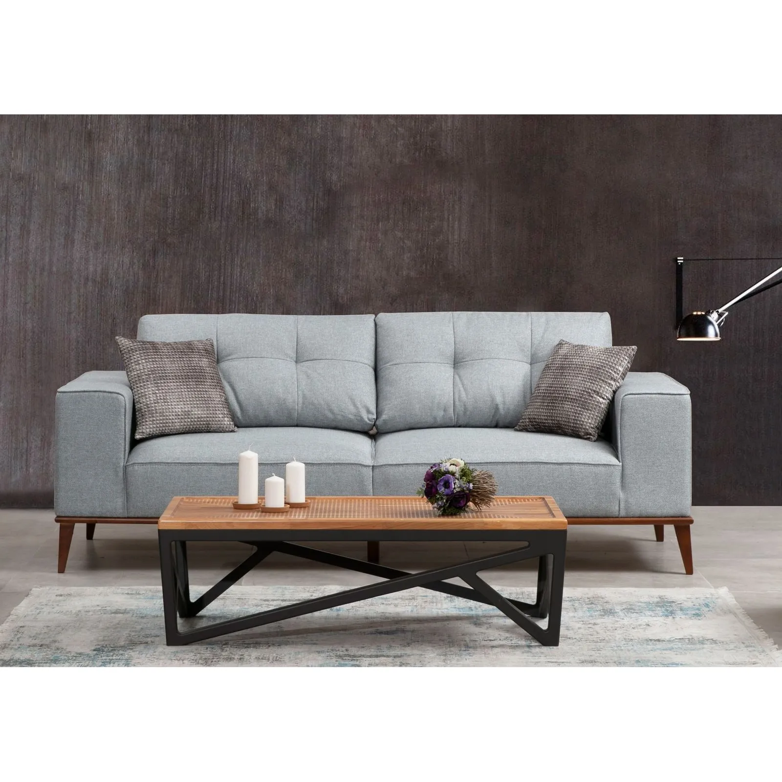 Montana 3-Sitzer Schlafsofa in Grau, 223x91 cm - Image 2