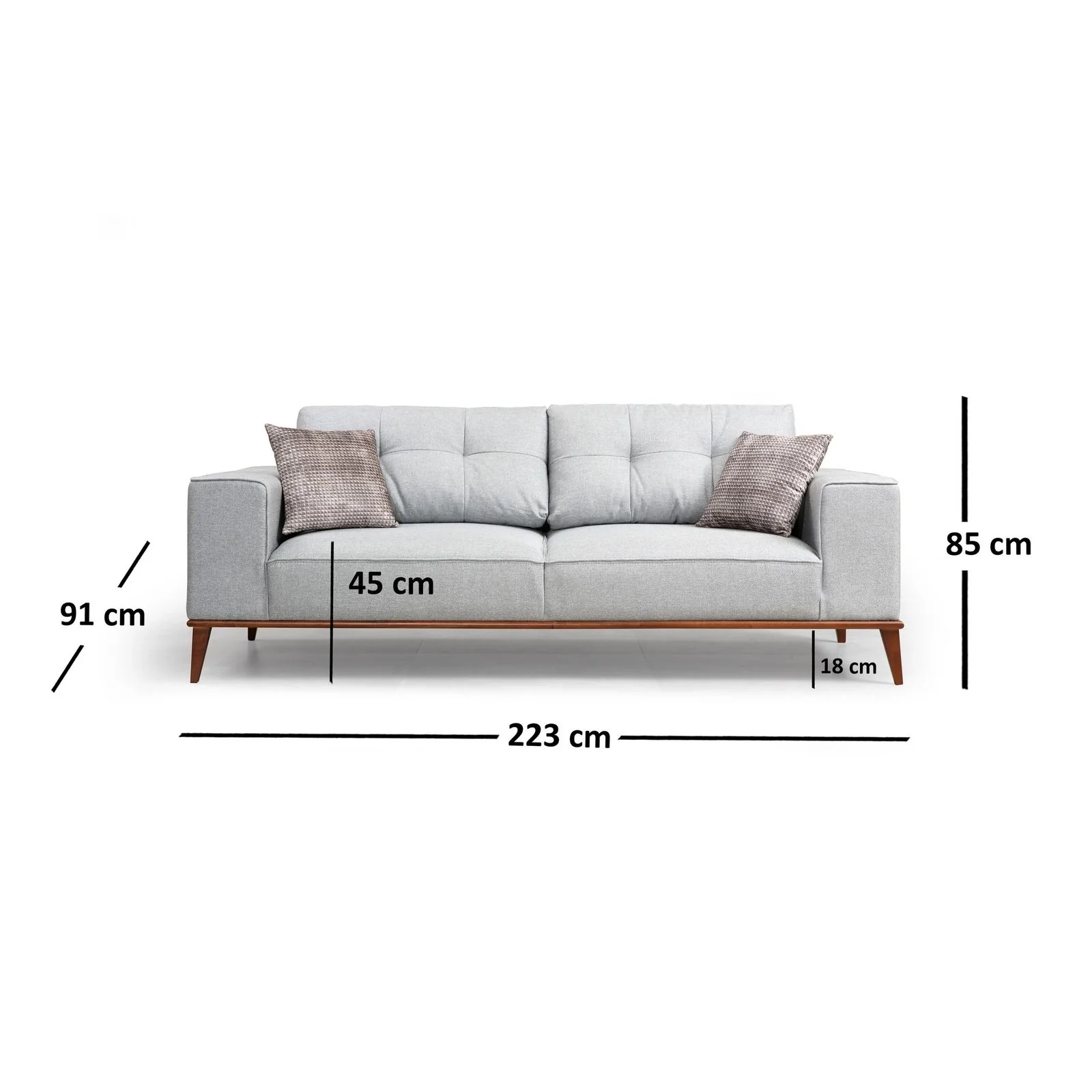Montana 3-Sitzer Schlafsofa in Grau, 223x91 cm - Image 3