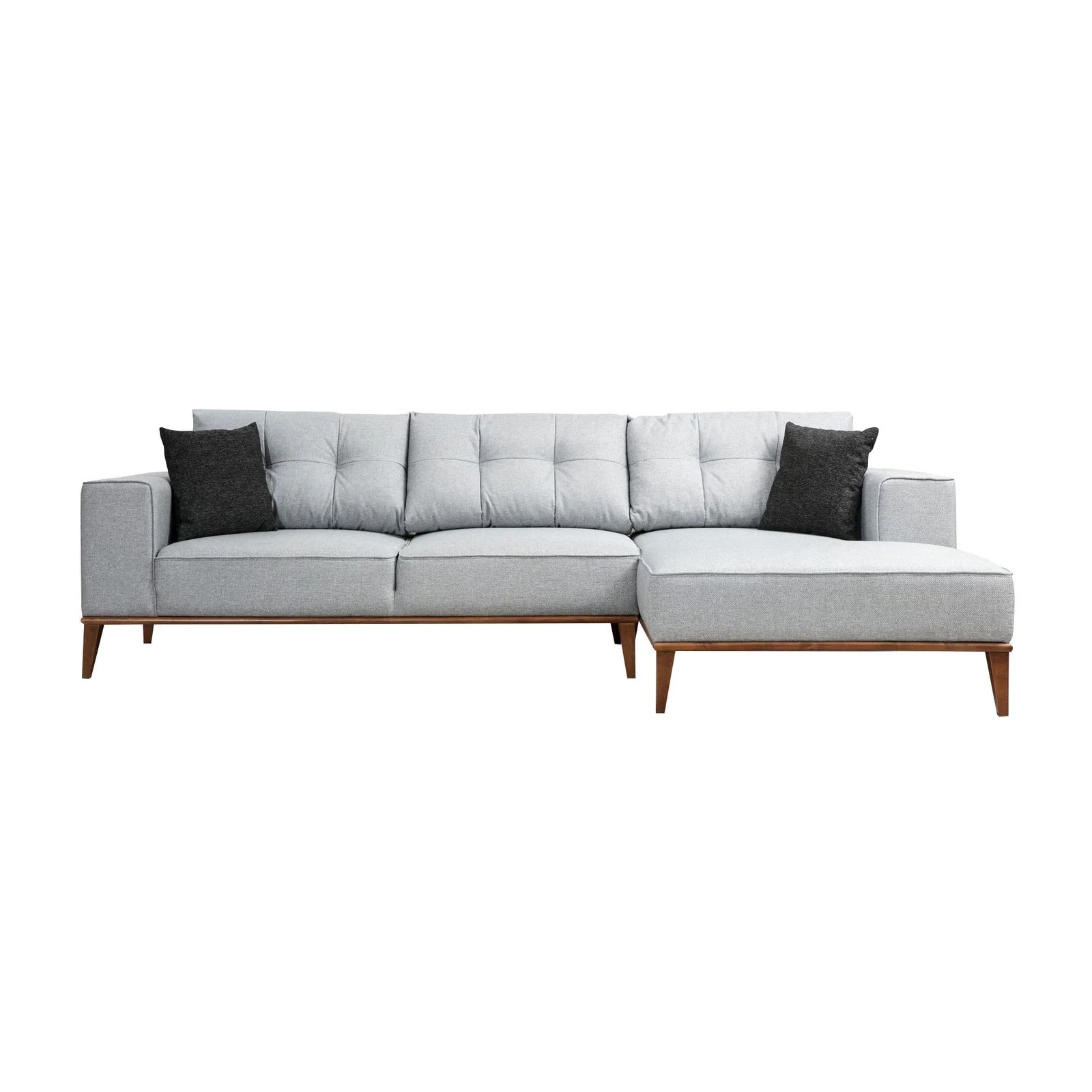 Montana Eckschlafsofa, Rechte Seite, in Hellgrau, 288x160 cm