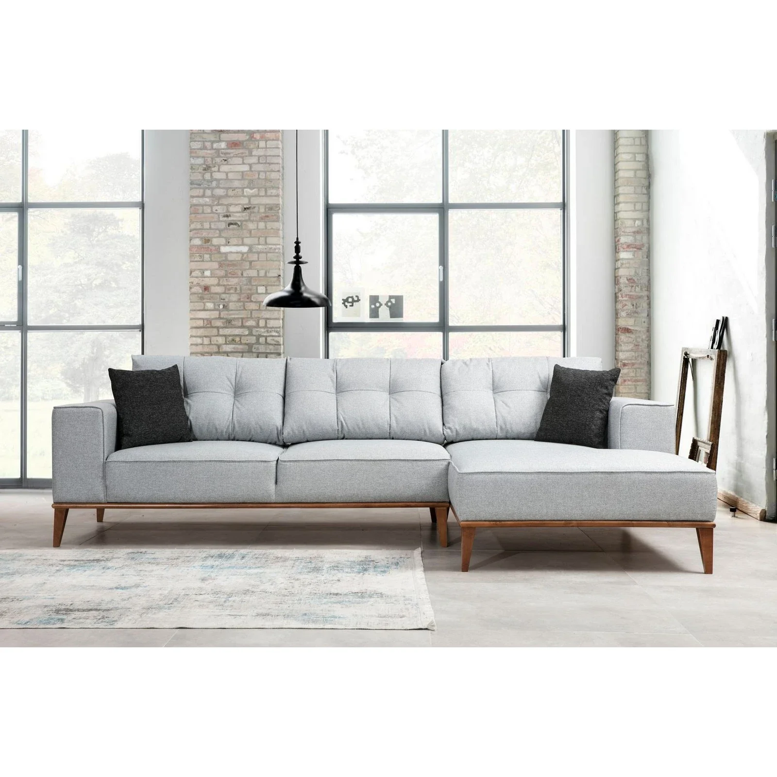 Montana Eckschlafsofa, Rechte Seite, in Hellgrau, 288x160 cm - Image 2