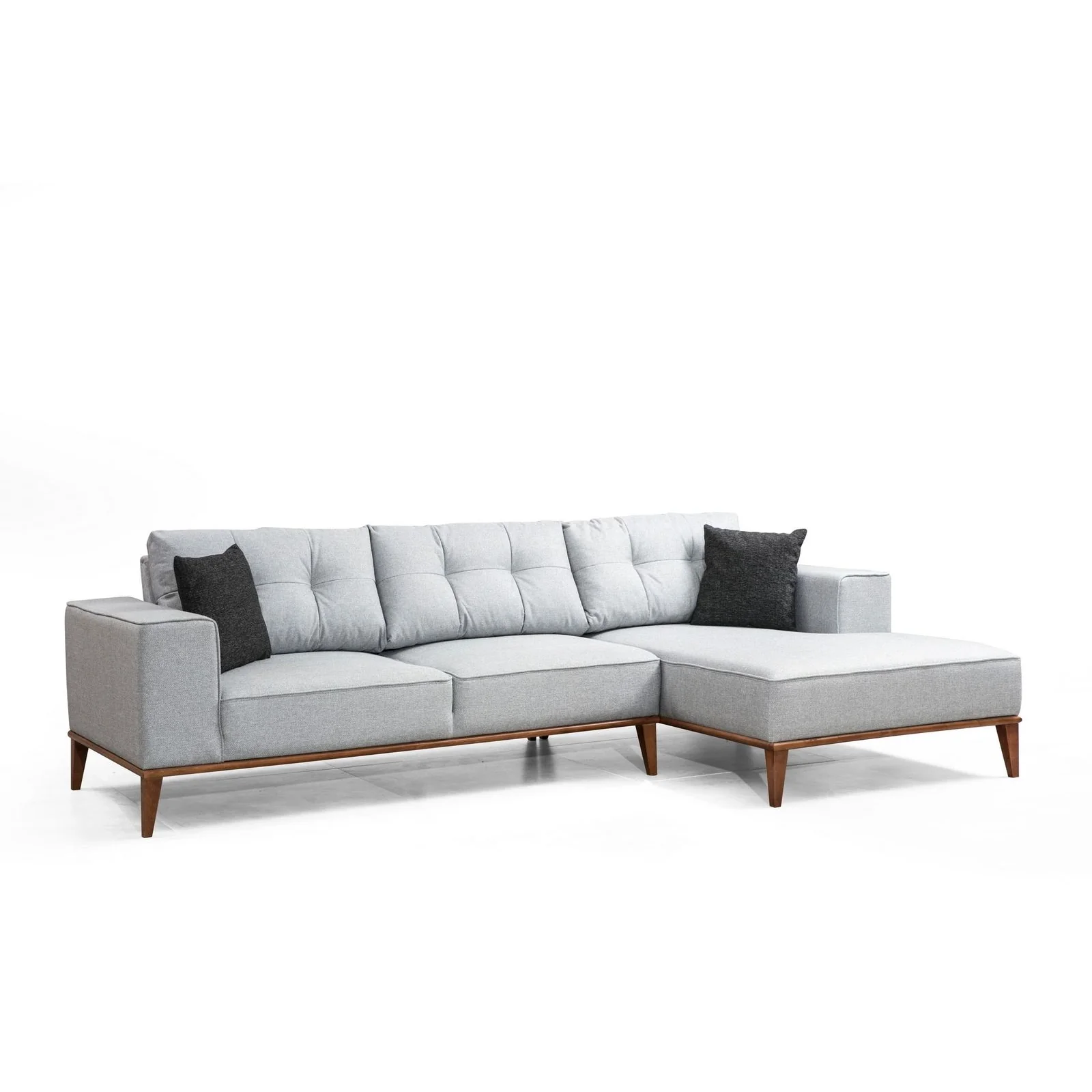 Montana Eckschlafsofa, Rechte Seite, in Hellgrau, 288x160 cm - Image 3