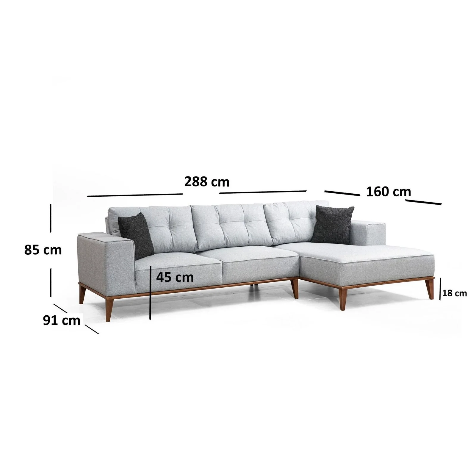 Montana Eckschlafsofa, Rechte Seite, in Hellgrau, 288x160 cm - Image 4