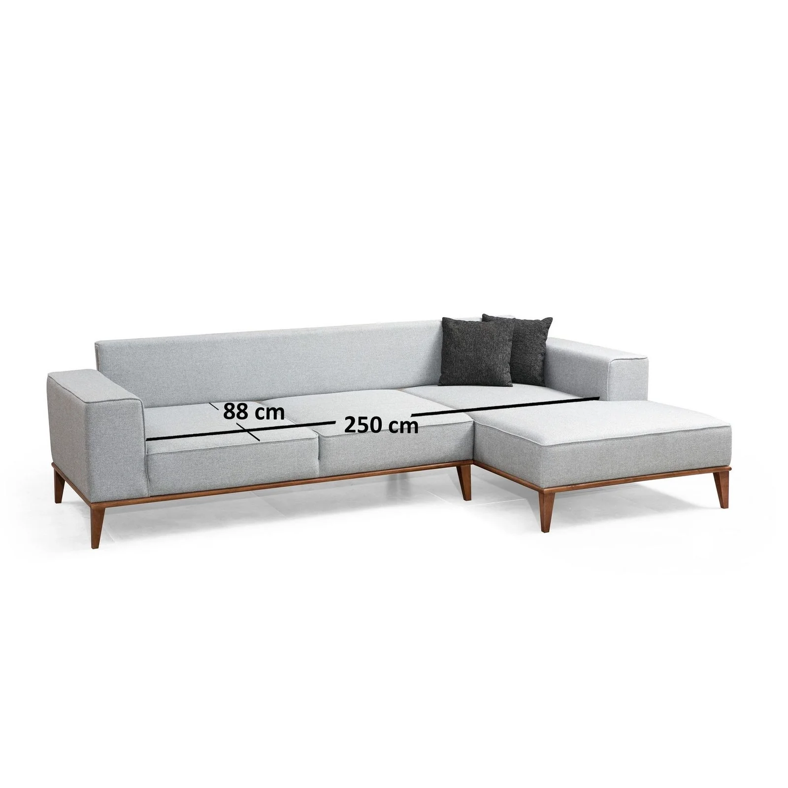 Montana Eckschlafsofa, Rechte Seite, in Hellgrau, 288x160 cm - Image 5