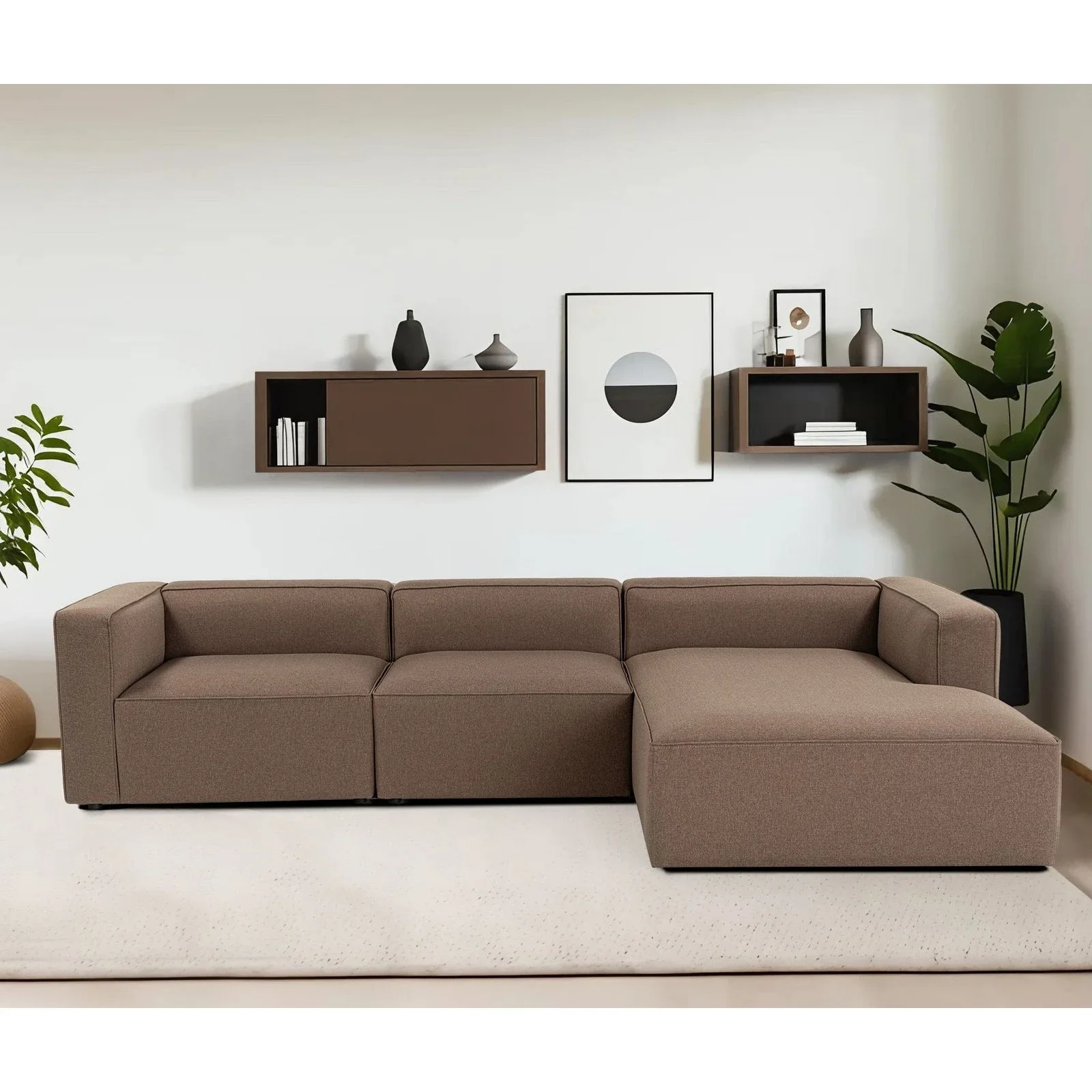 Mora XL Ecksofa, Rechte Seite, in Braun, 320x235 cm - Image 2