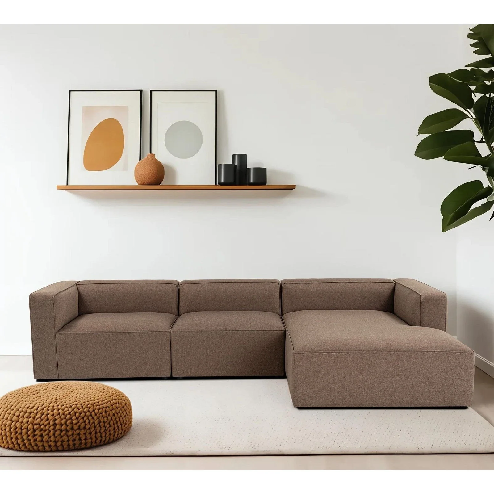 Mora XL Ecksofa, Rechte Seite, in Braun, 320x235 cm - Image 3