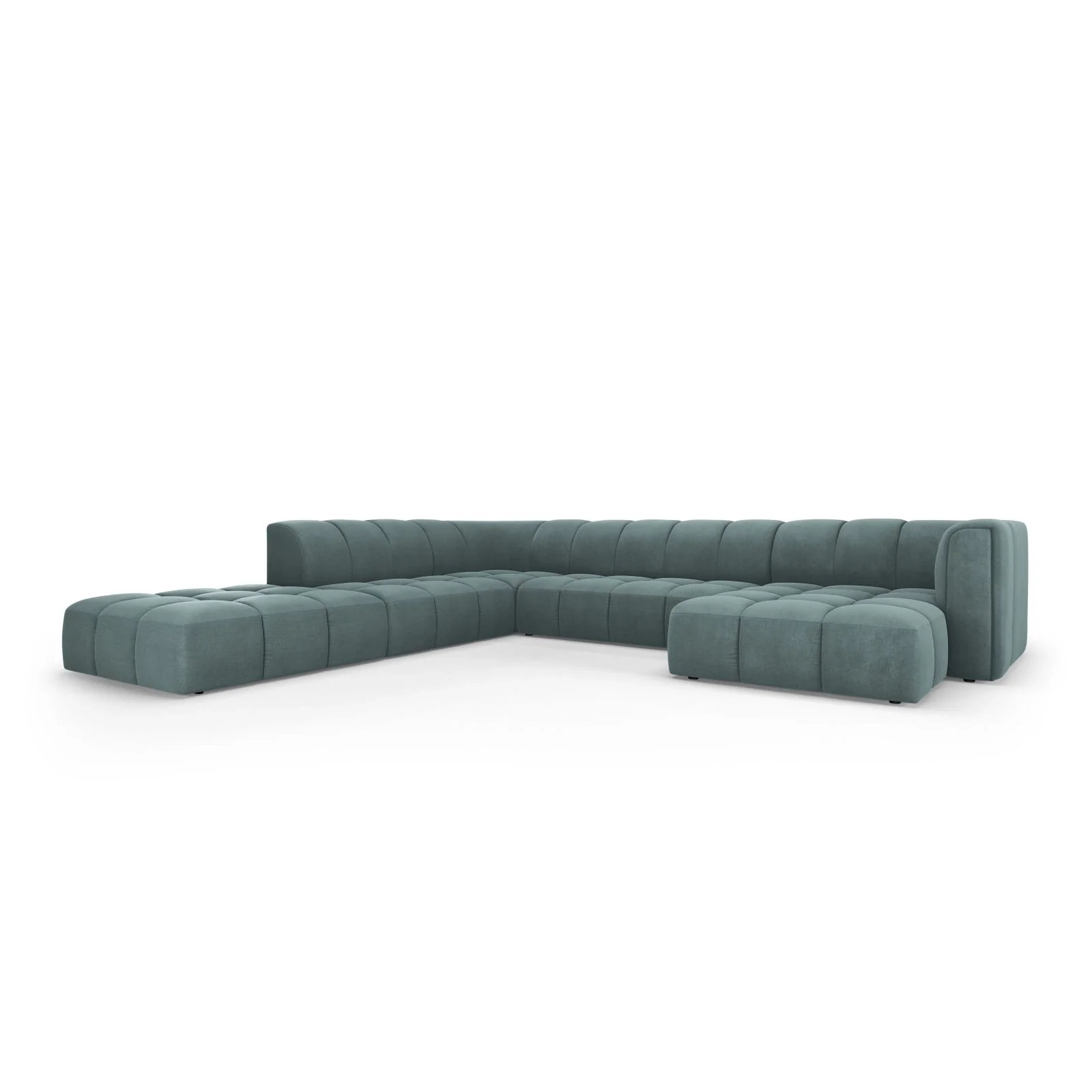 Moritz 7-Sitzer Panorama Ecksofa, Linke Seite, aus Samt oder Chenille, 329x276x70 cm - Image 14