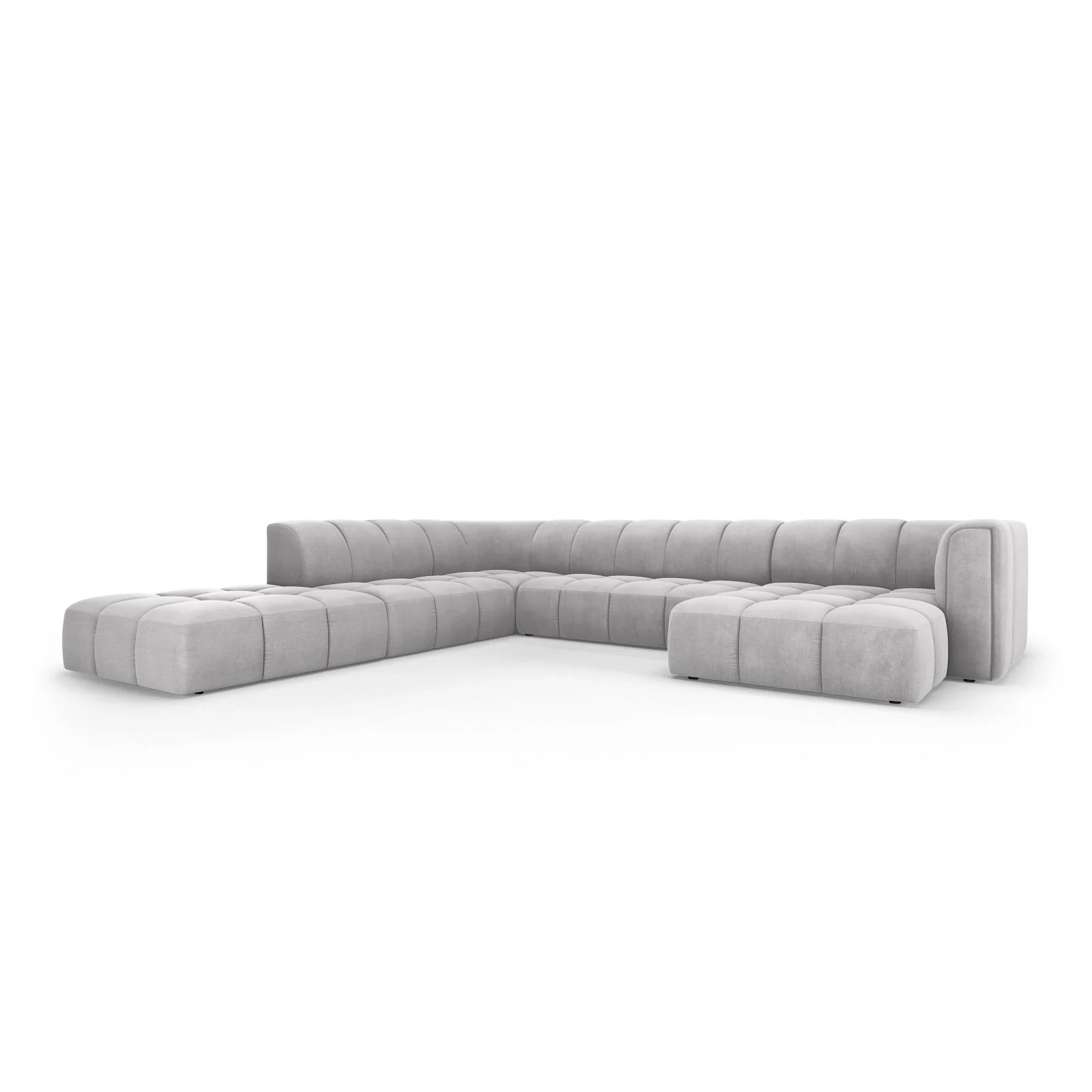 Moritz 7-Sitzer Panorama Ecksofa, Linke Seite, aus Samt oder Chenille, 329x276x70 cm - Image 34