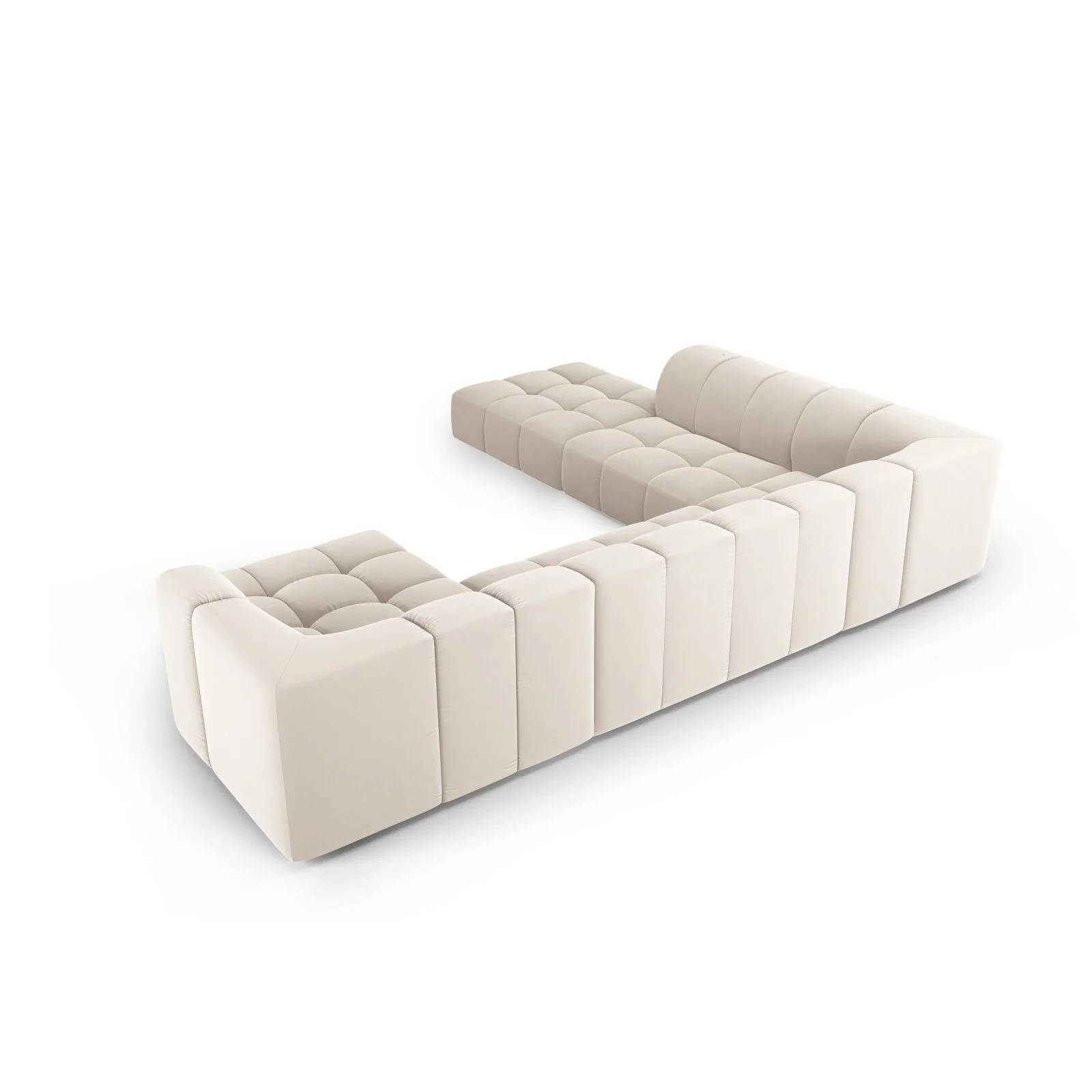 Moritz 7-Sitzer Panorama Ecksofa, Linke Seite, aus Samt oder Chenille, 329x276x70 cm - Image 43