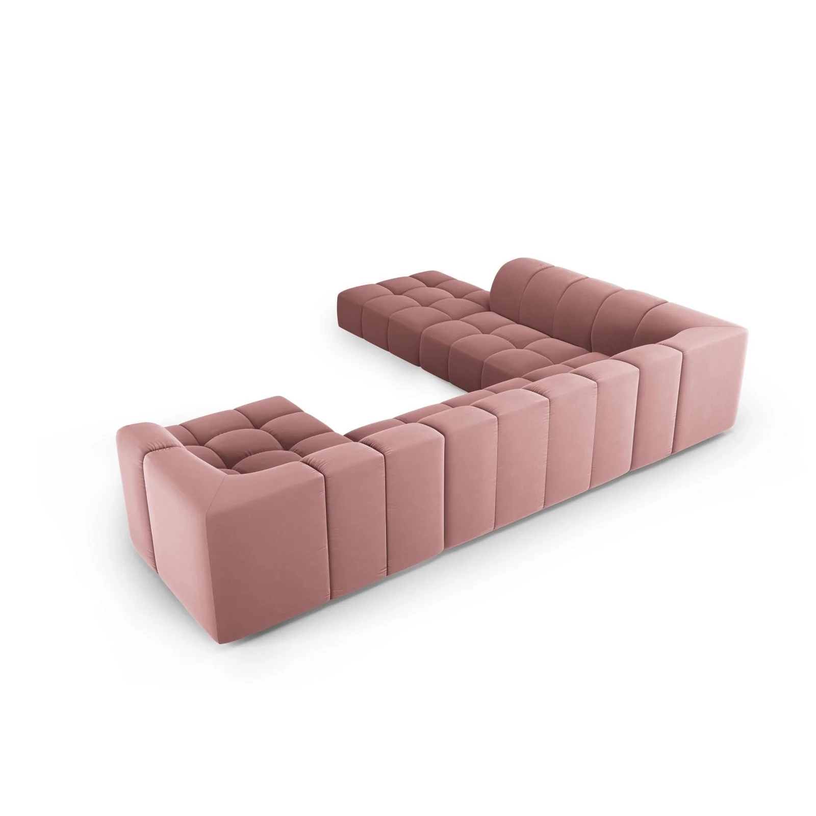 Moritz 7-Sitzer Panorama Ecksofa, Linke Seite, aus Samt oder Chenille, 329x276x70 cm - Image 52