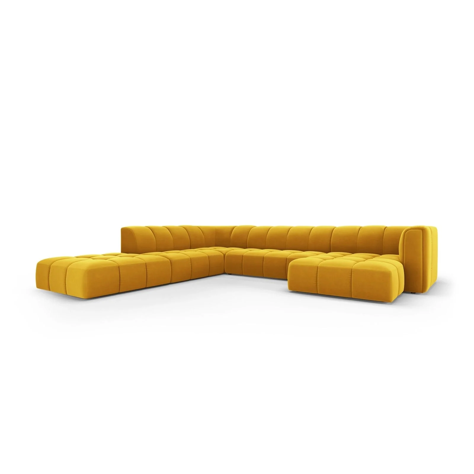 Moritz 7-Sitzer Panorama Ecksofa, Linke Seite, aus Samt oder Chenille, 329x276x70 cm - Image 54
