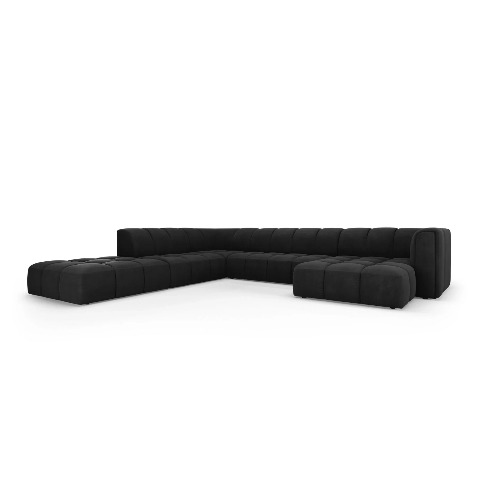 Moritz 7-Sitzer Panorama Ecksofa, Linke Seite, aus Samt oder Chenille, 329x276x70 cm - Image 6