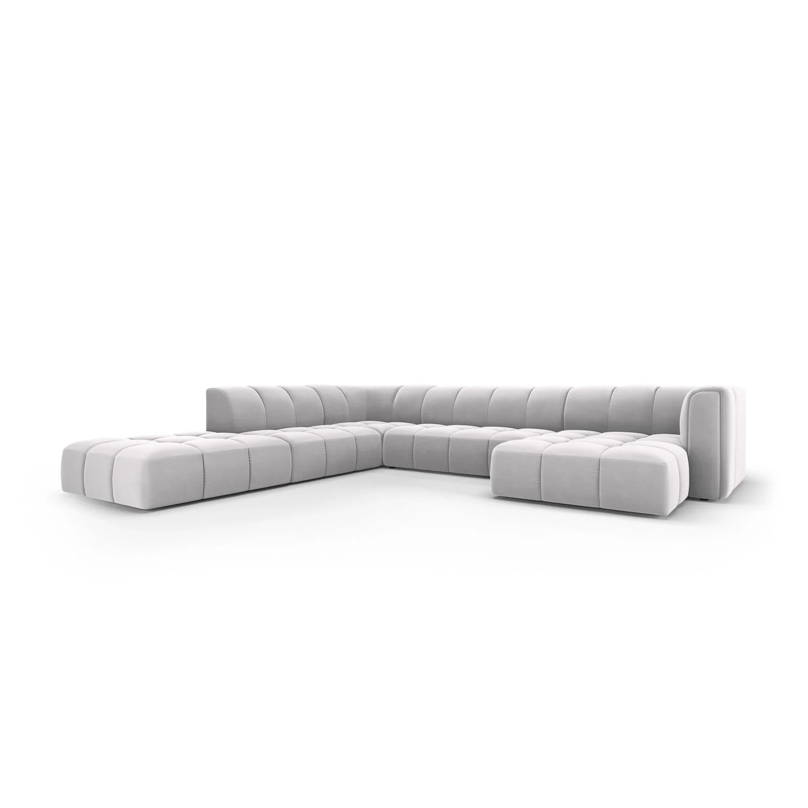 Moritz 7-Sitzer Panorama Ecksofa, Linke Seite, aus Samt oder Chenille, 329x276x70 cm - Image 66