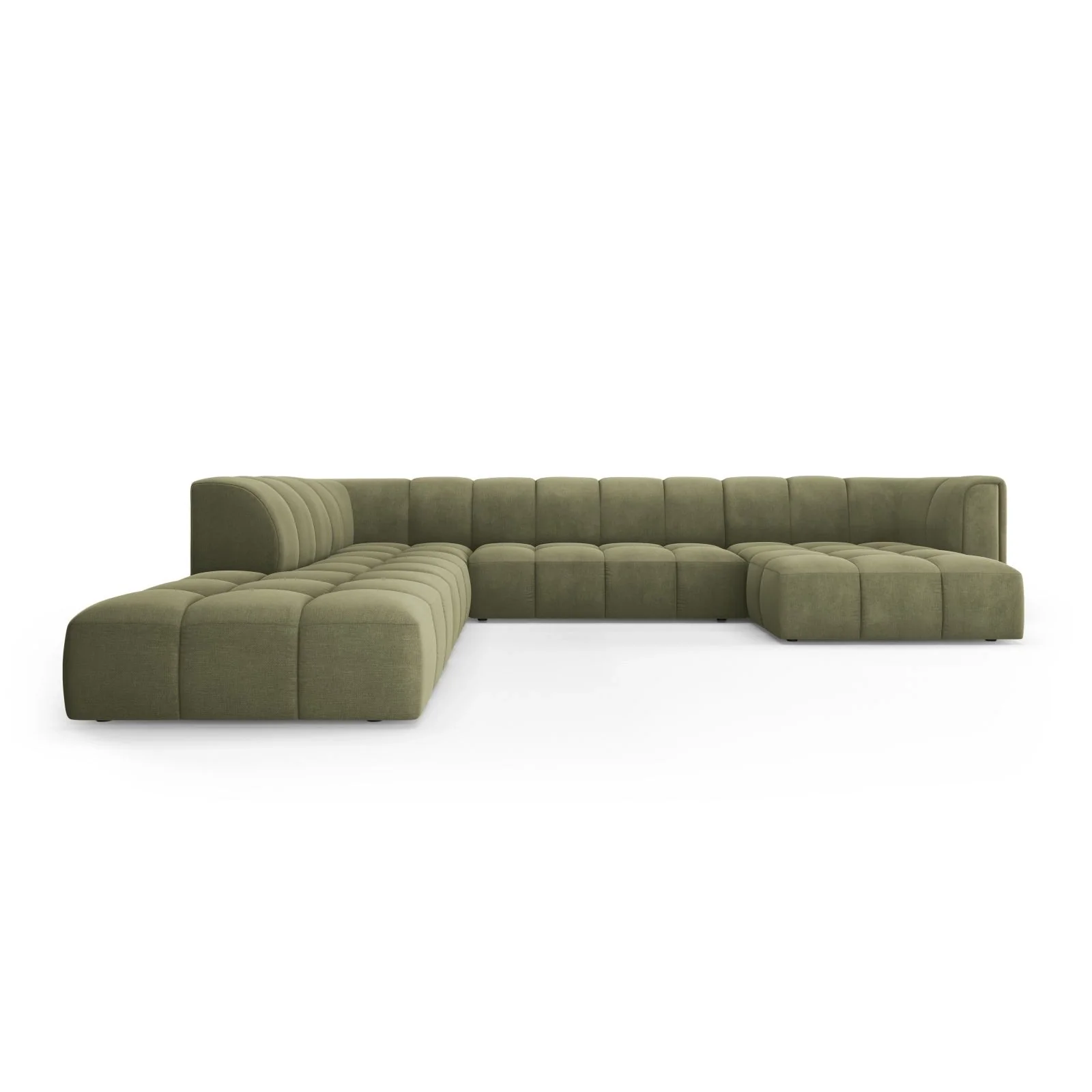 Moritz 7-Sitzer Panorama Ecksofa, Linke Seite, aus Samt oder Chenille, 329x276x70 cm - Image 9