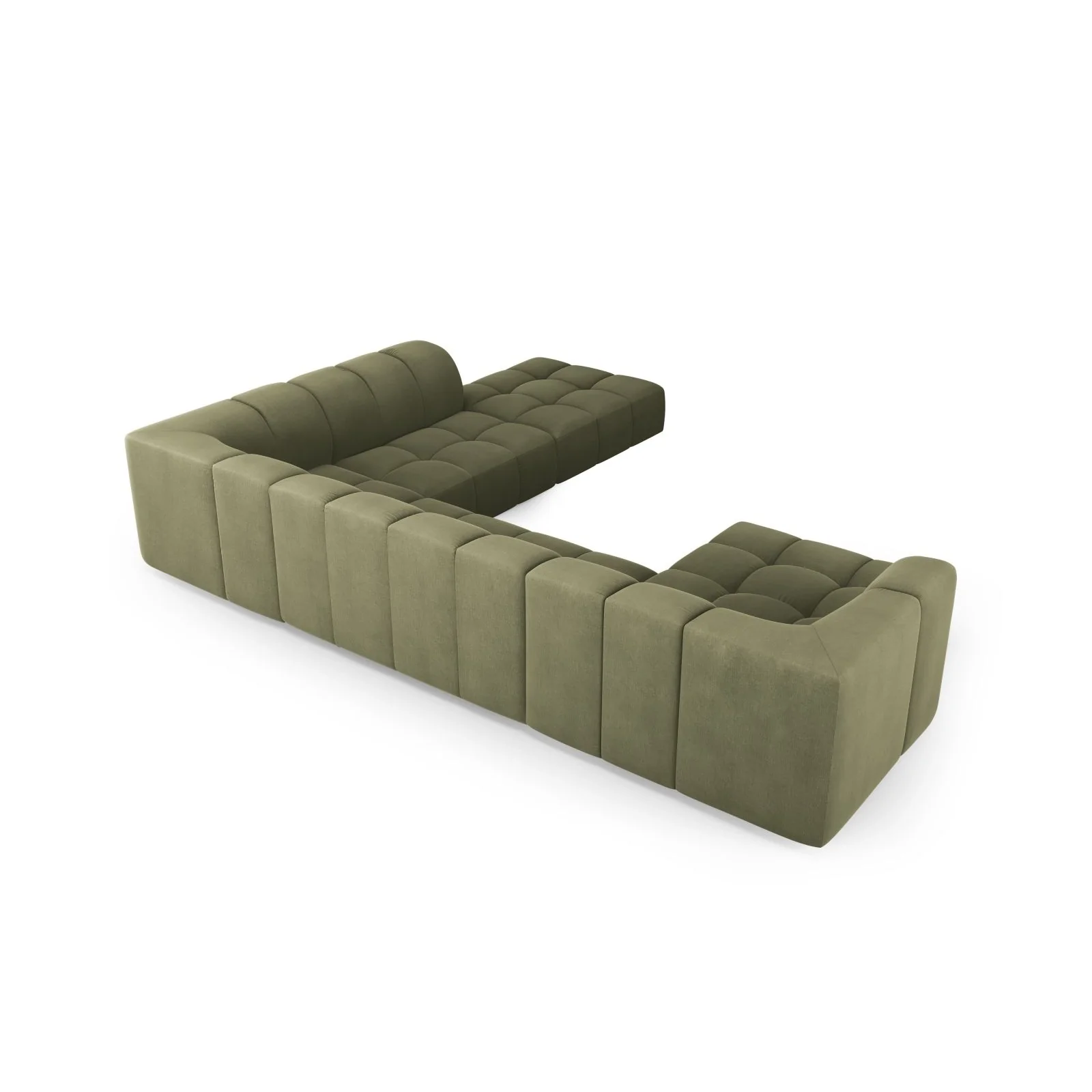 Moritz 7-Sitzer Panorama Ecksofa, Rechte Seite, aus Samt oder Chenille, 329x276x70 cm - Image 11