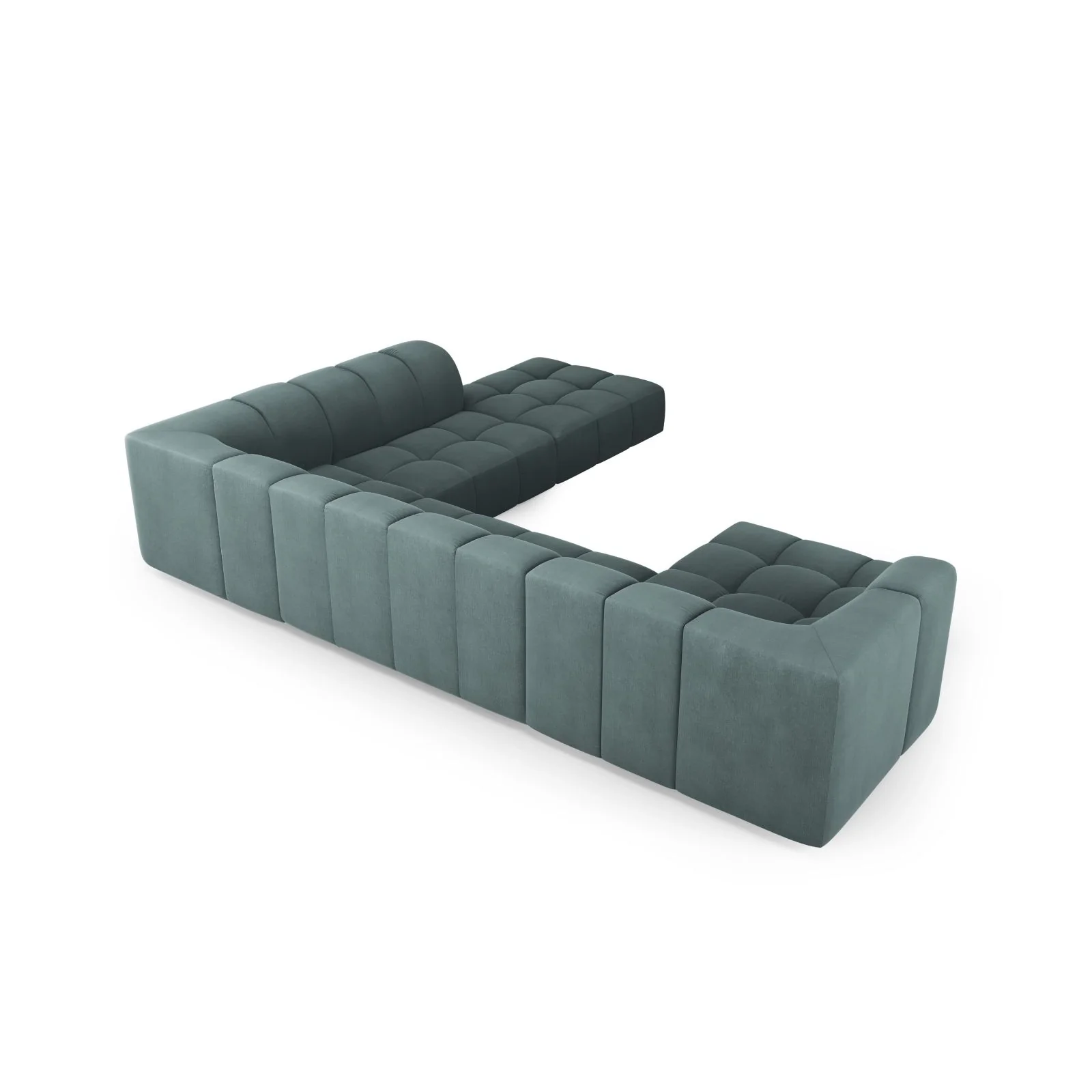 Moritz 7-Sitzer Panorama Ecksofa, Rechte Seite, aus Samt oder Chenille, 329x276x70 cm - Image 15
